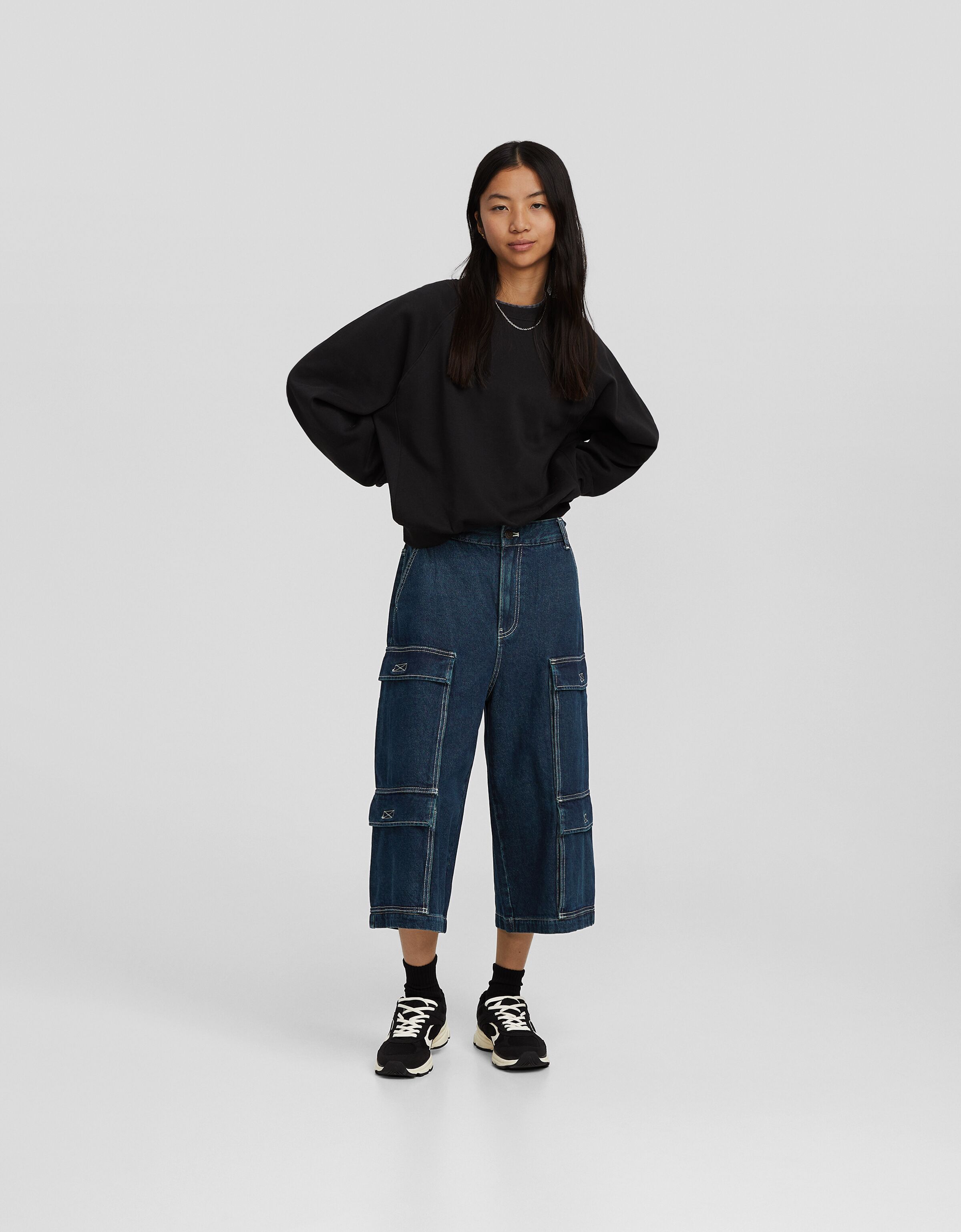 Jort jeans cargo Jeans BSK Teen Bershka