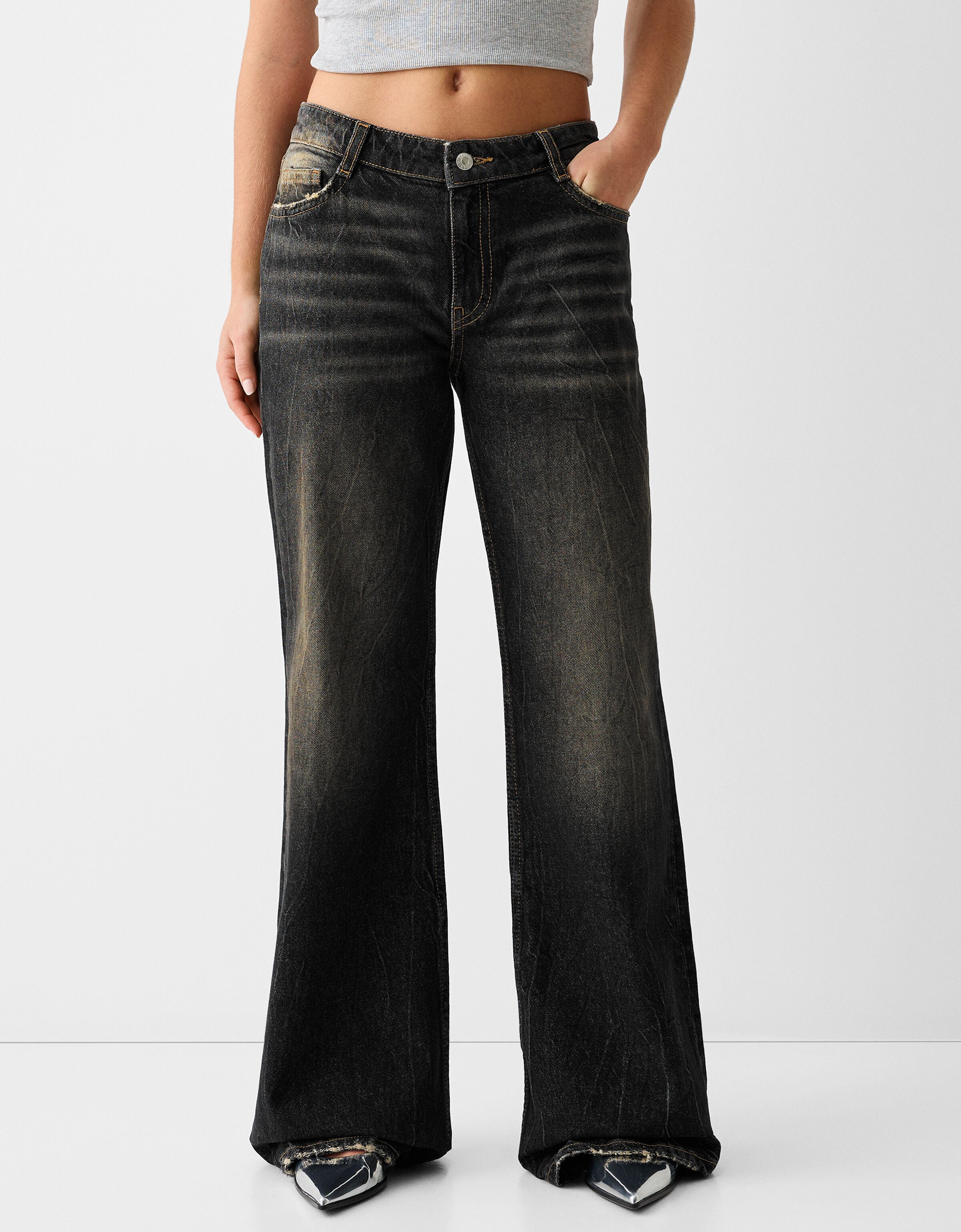 Baggy top flared jeans