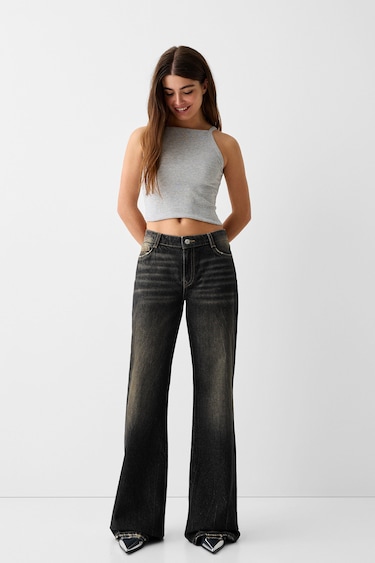 Canrulo Women Ripped Jeans Low Rise Cutout Baggy Straight Wide Leg Jeans  Y2K Fashion Denim Streetwear Pants (Baggy Black, S) : Buy Online at Best  Price in KSA - Souq is now