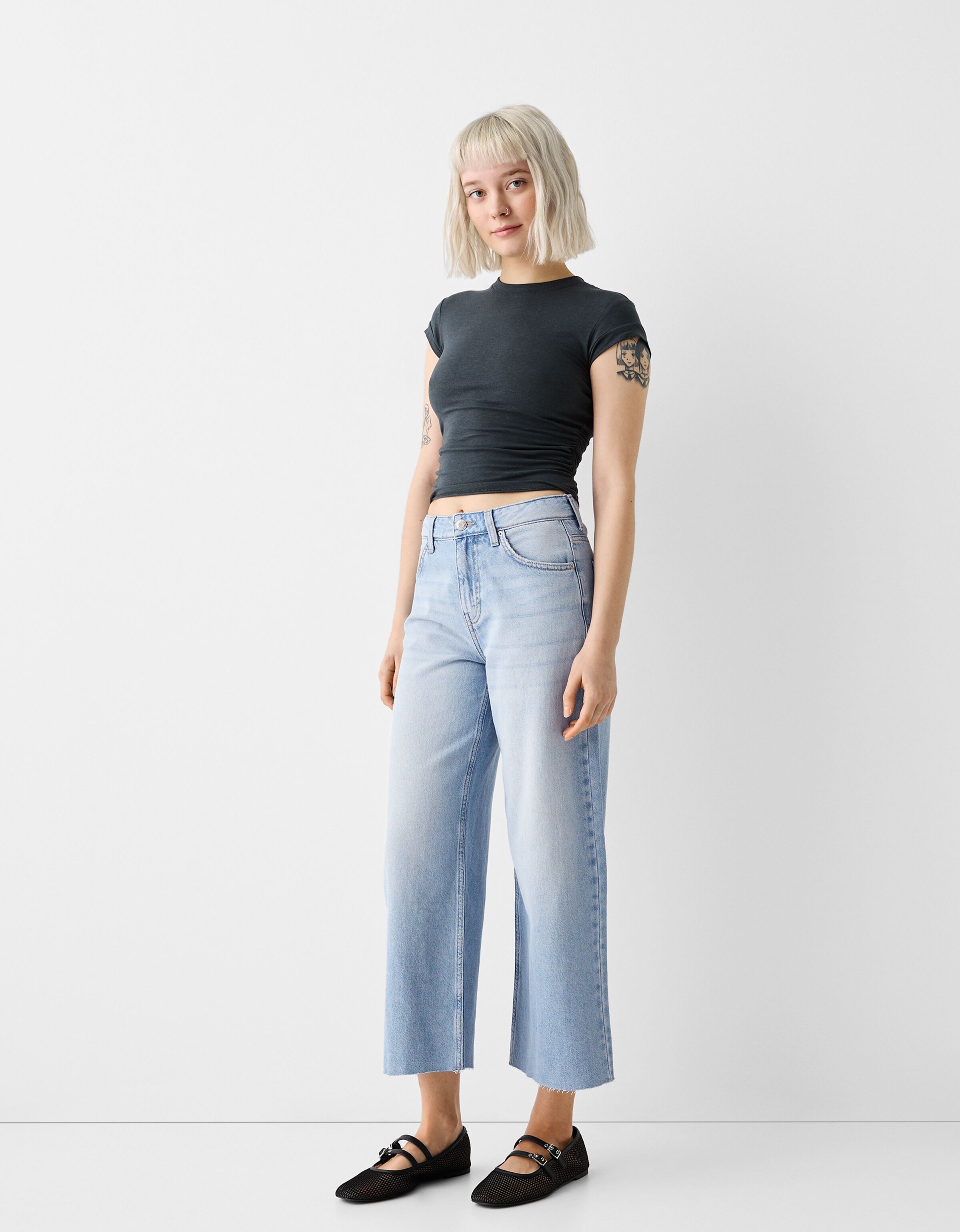 Bershka clearance denim culottes