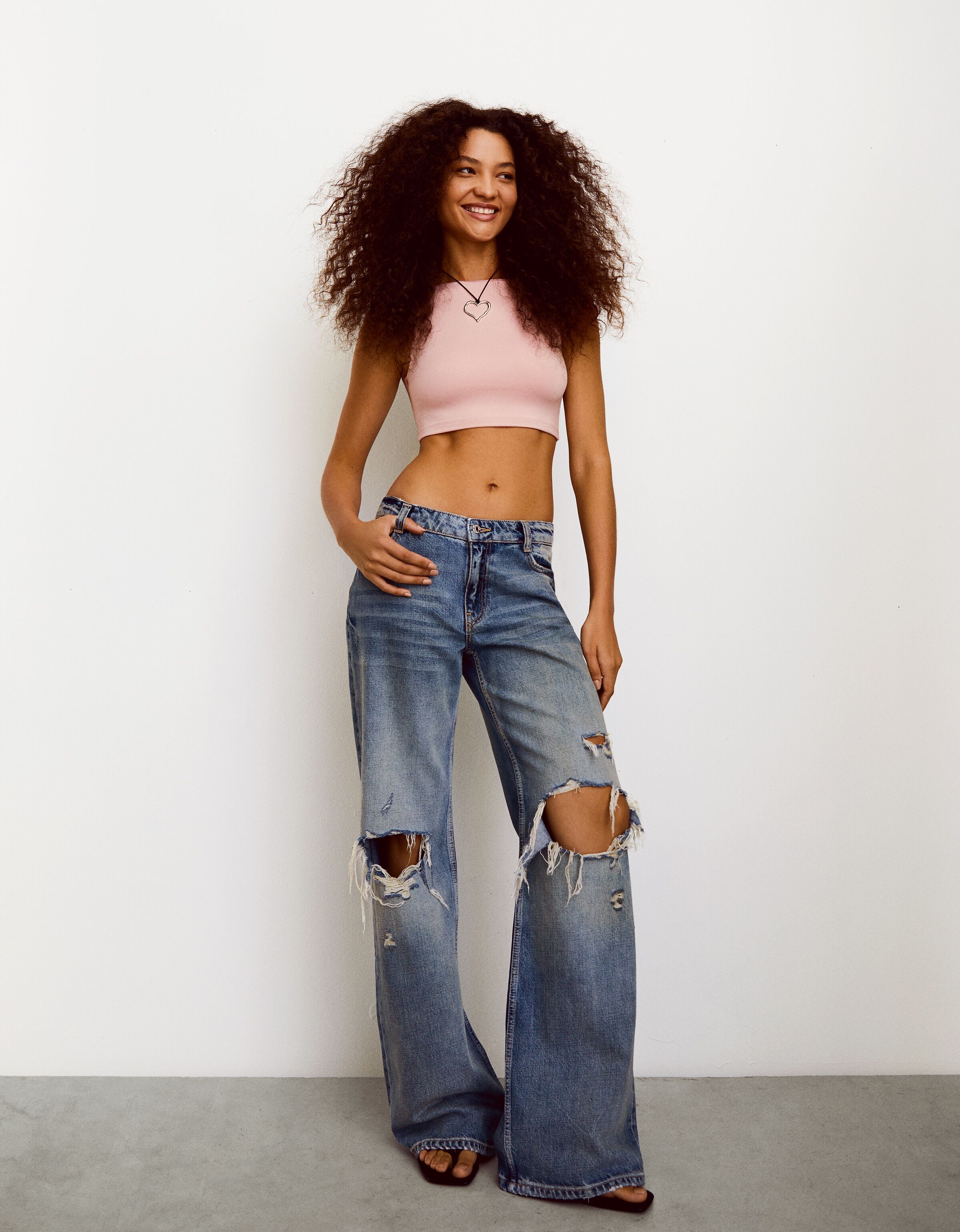 Womens baggy ripped jeans sales
