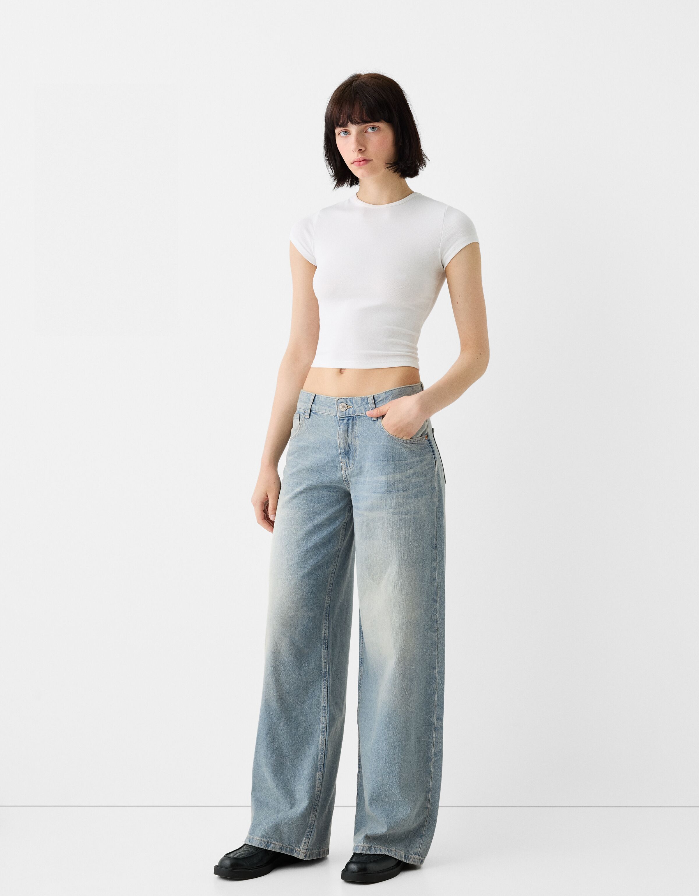 Jeans baggy low waist SALDI fino a 50 BSK Teen Bershka