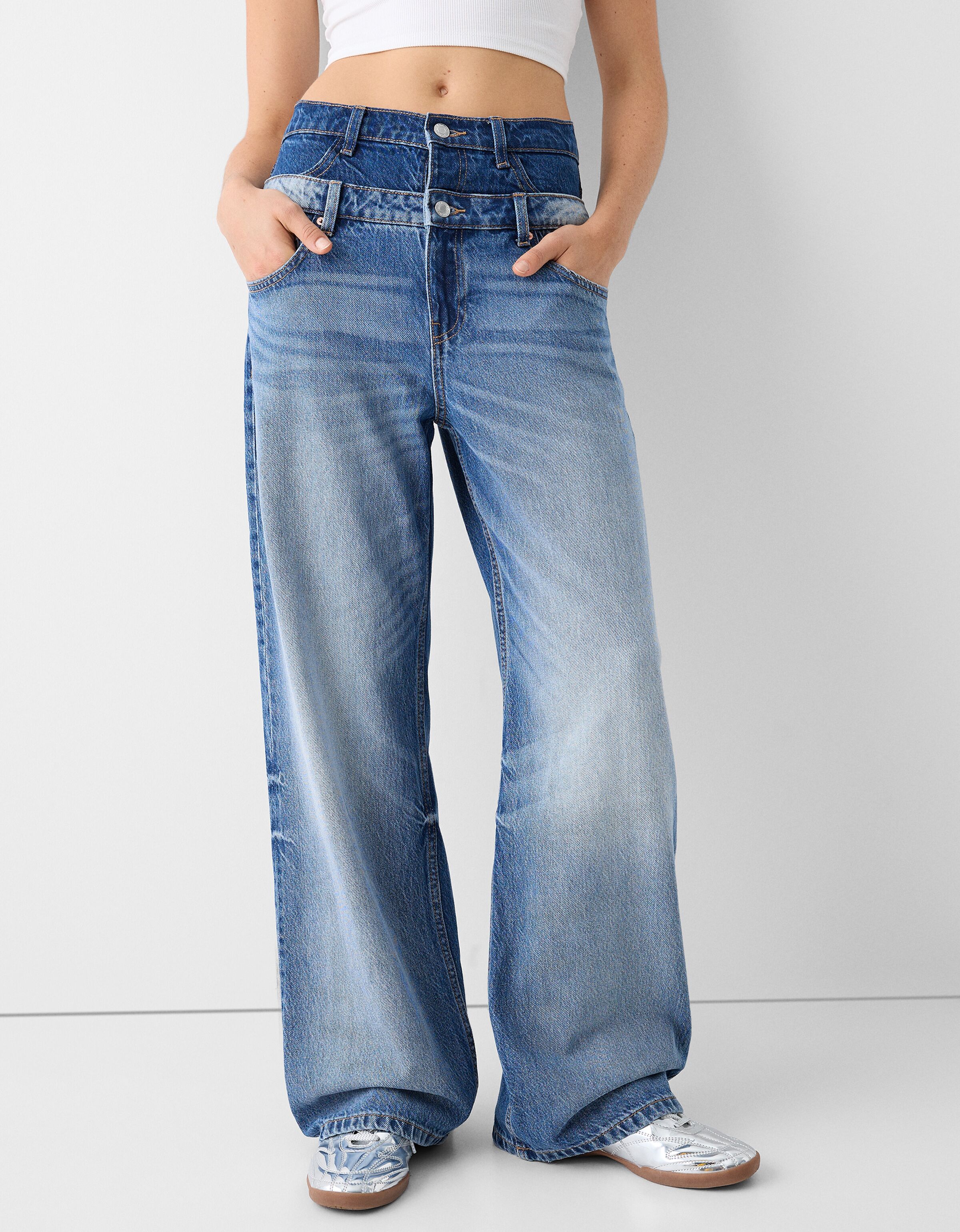 Double waist baggy jeans