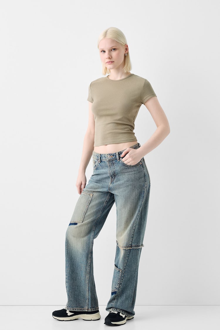 Wide baggy worker jeans