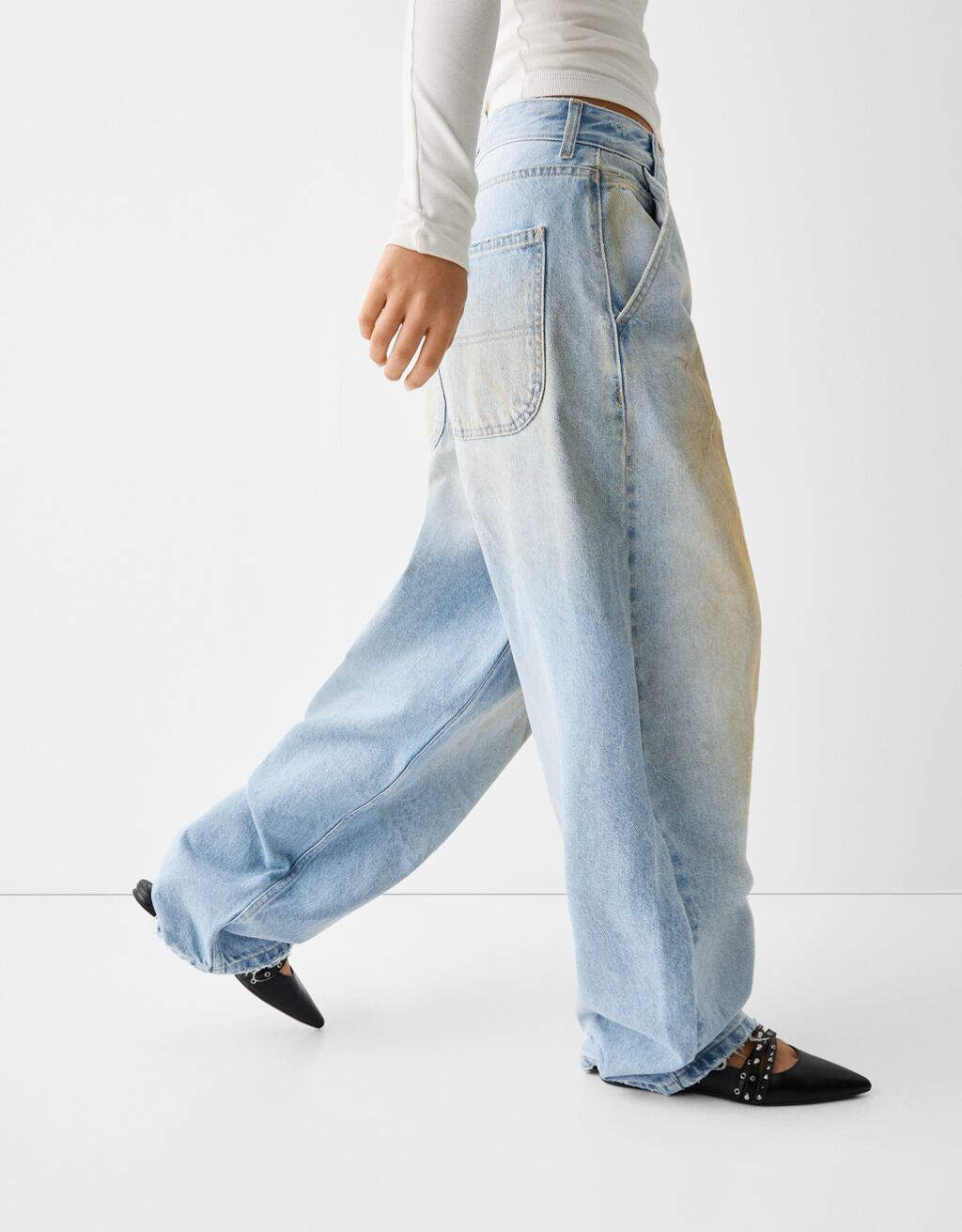 Jean skater fit effet délavé-Bleu clair-3