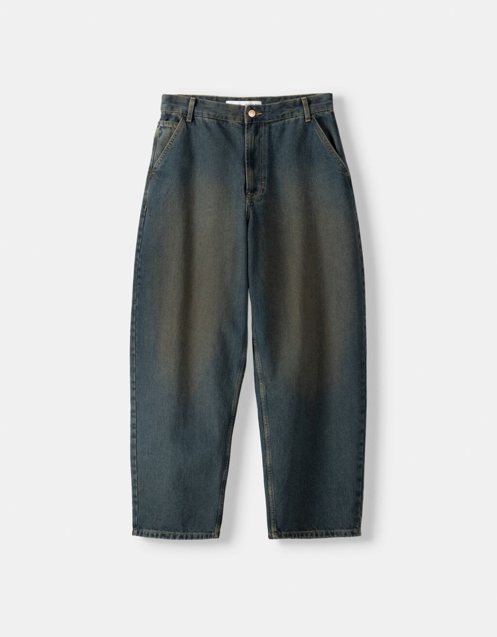 Jean skater fit effet délavé-Vert-4