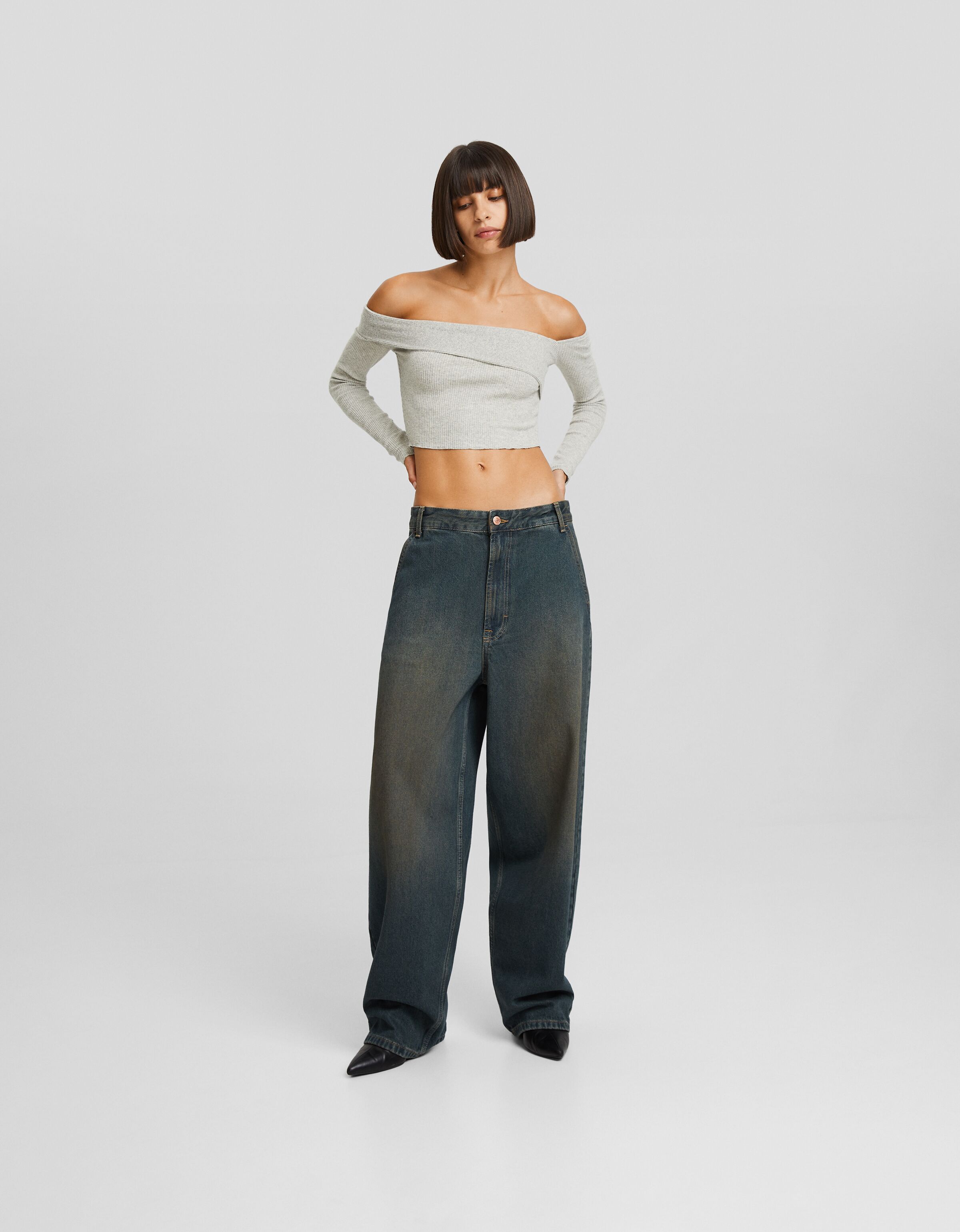 Pantaloni verde discount militare bershka