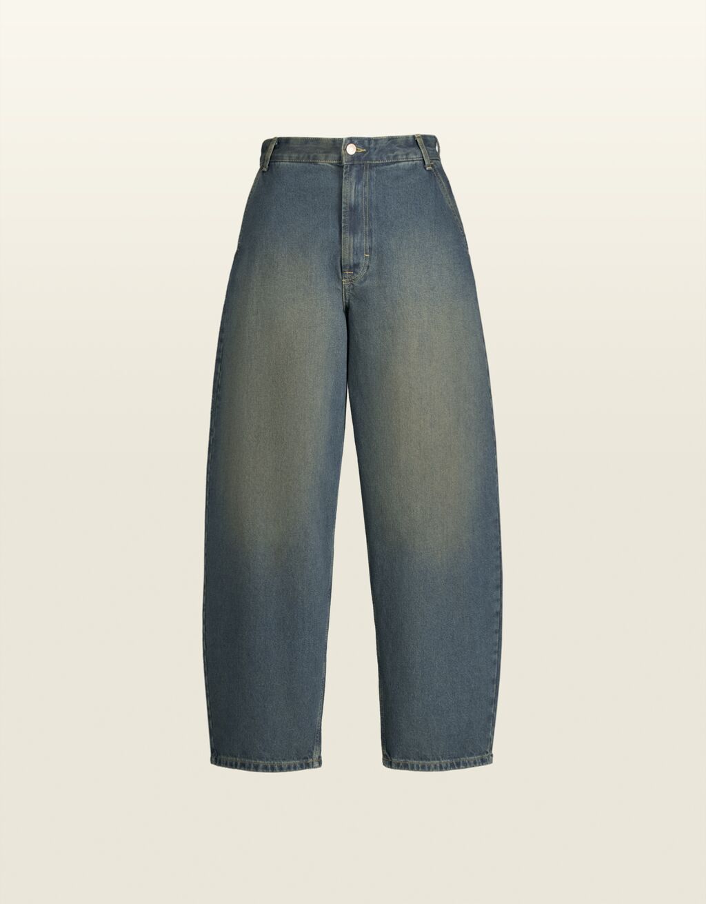 Jeans skater fit efeito lavado-Verde-5