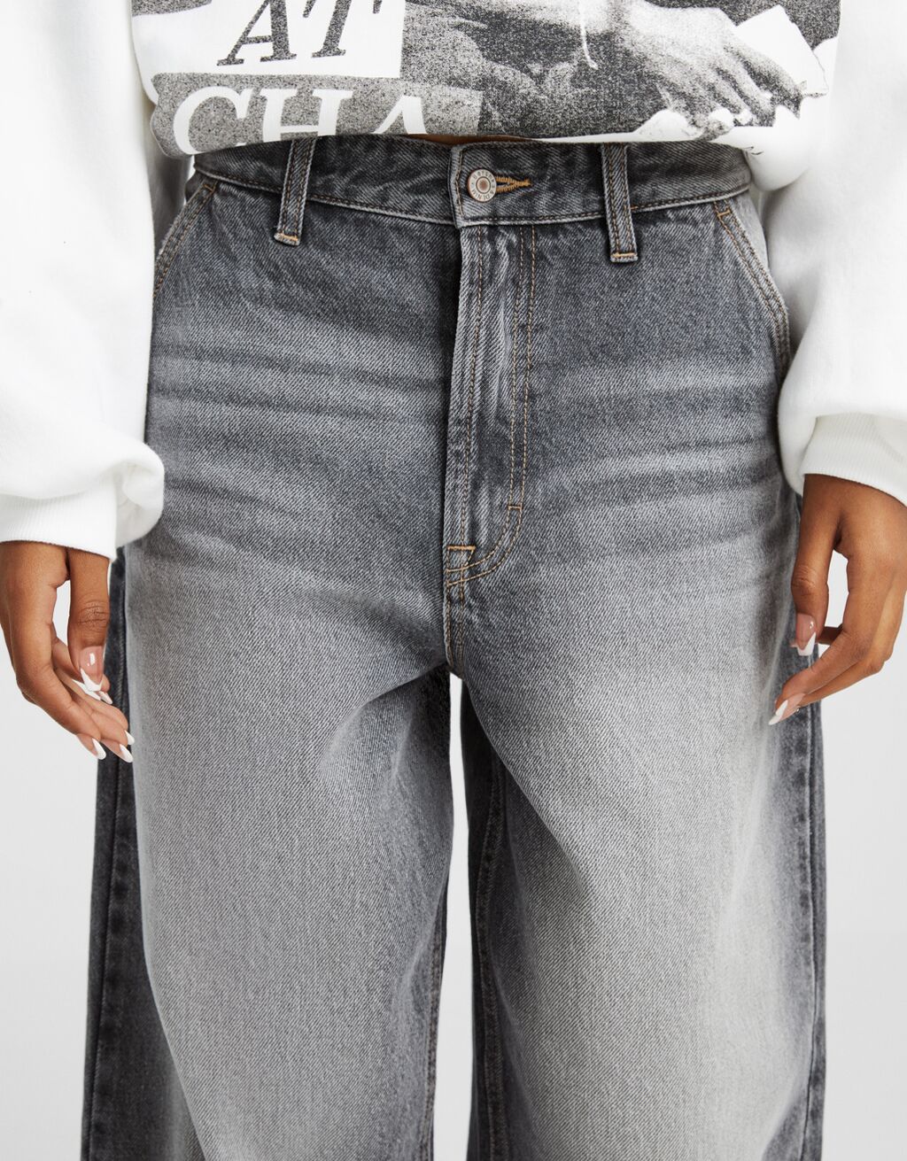 Jean skater fit effet délavé-Gris foncé-3