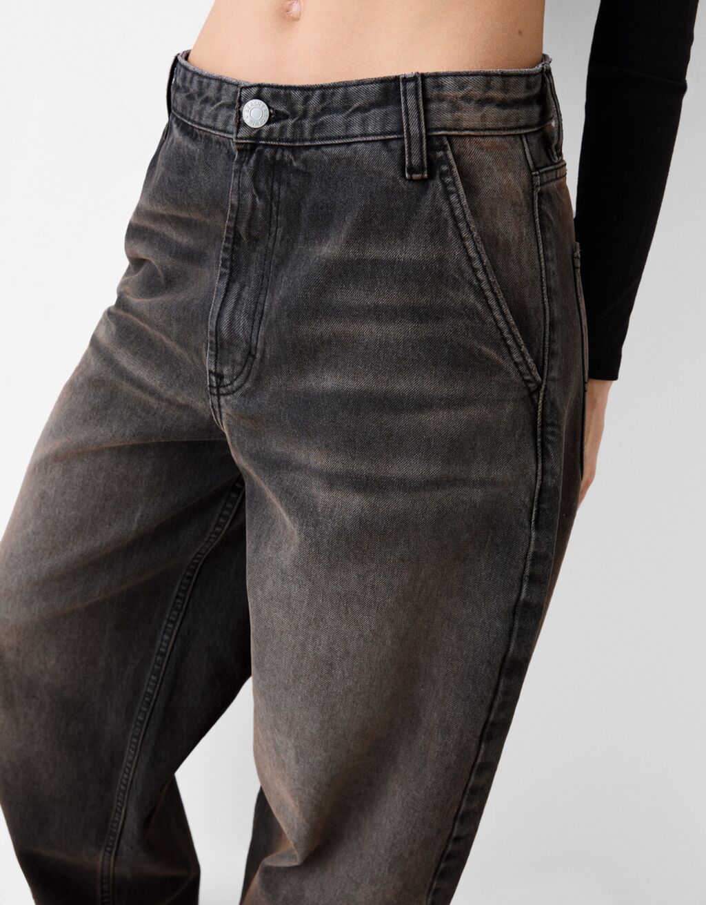 Jean skater fit effet délavé-Gris-5