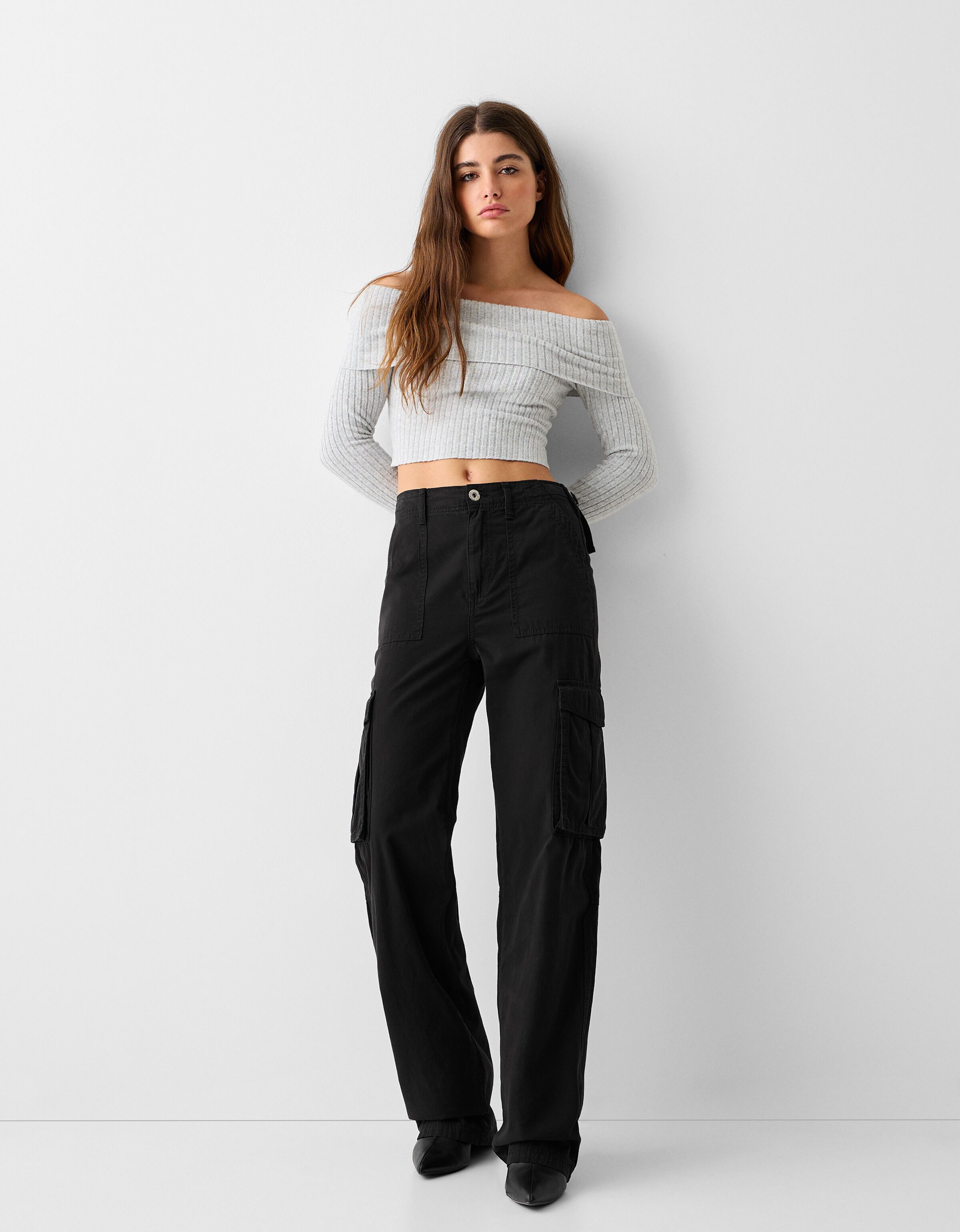 Pantaloni cargo straight fit regolabili