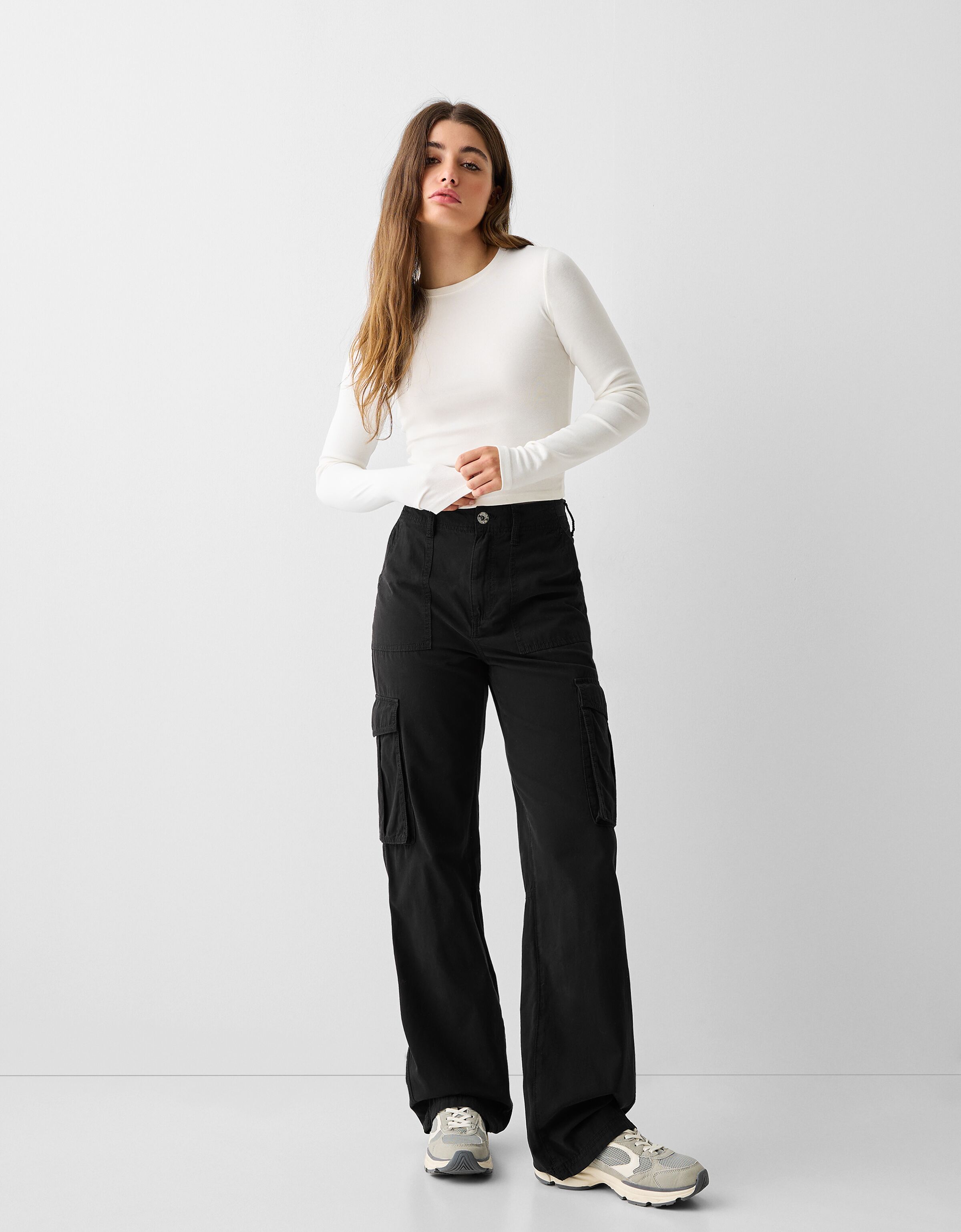 Bershka cargo clearance pants with chain