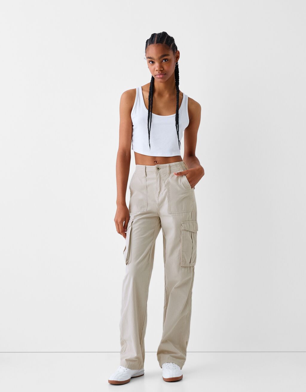 Adjustable straight cargo trousers - Trousers and cargo trousers