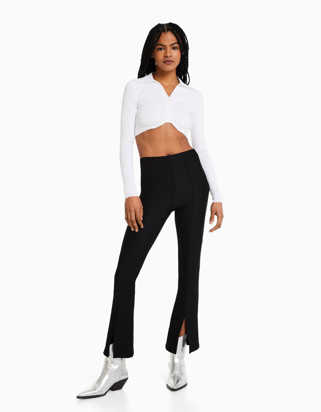 Kick flare trousers with vent