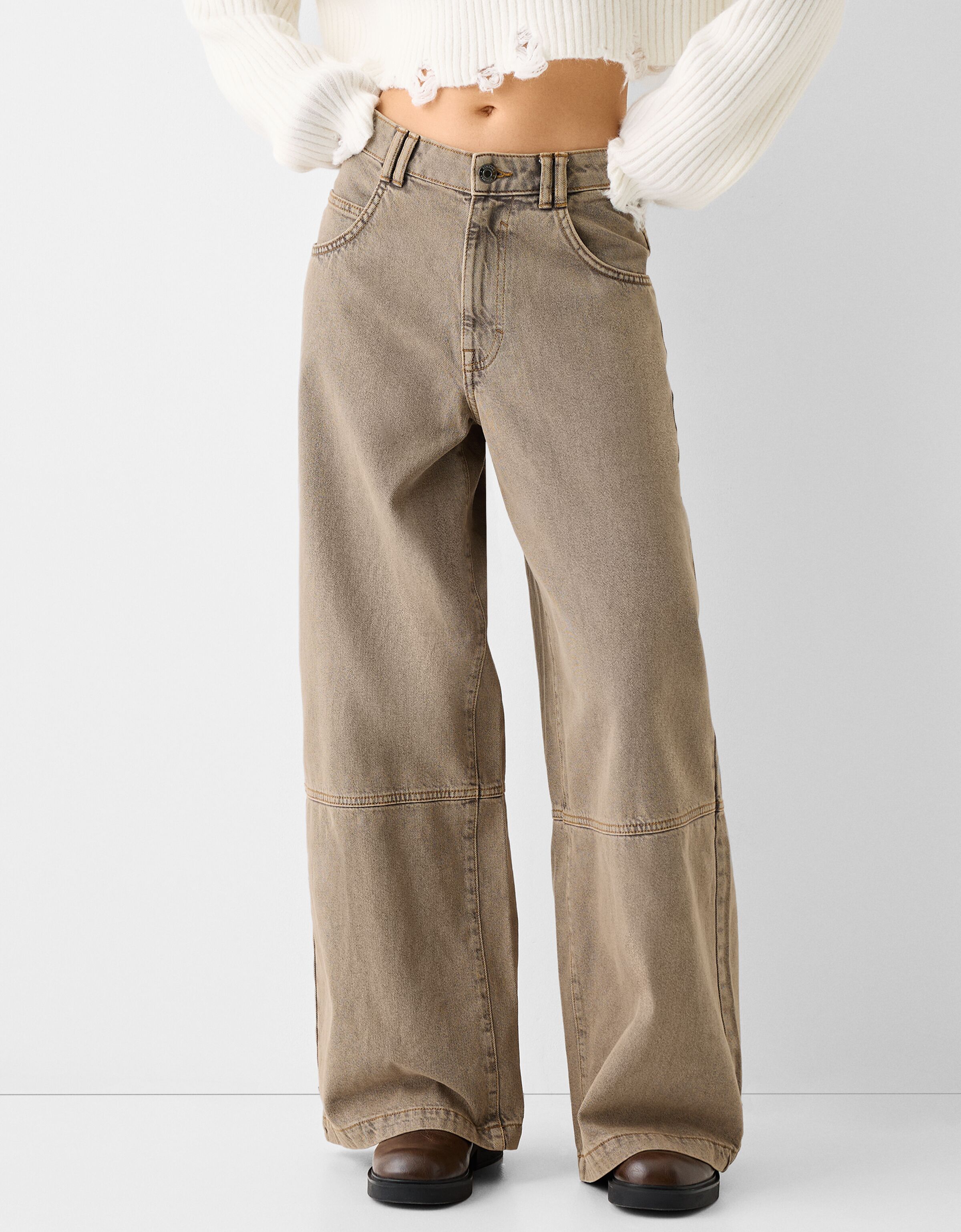 Beige Quentin wide-pocket cotton-twill trousers | Nili Lotan | MATCHES UK