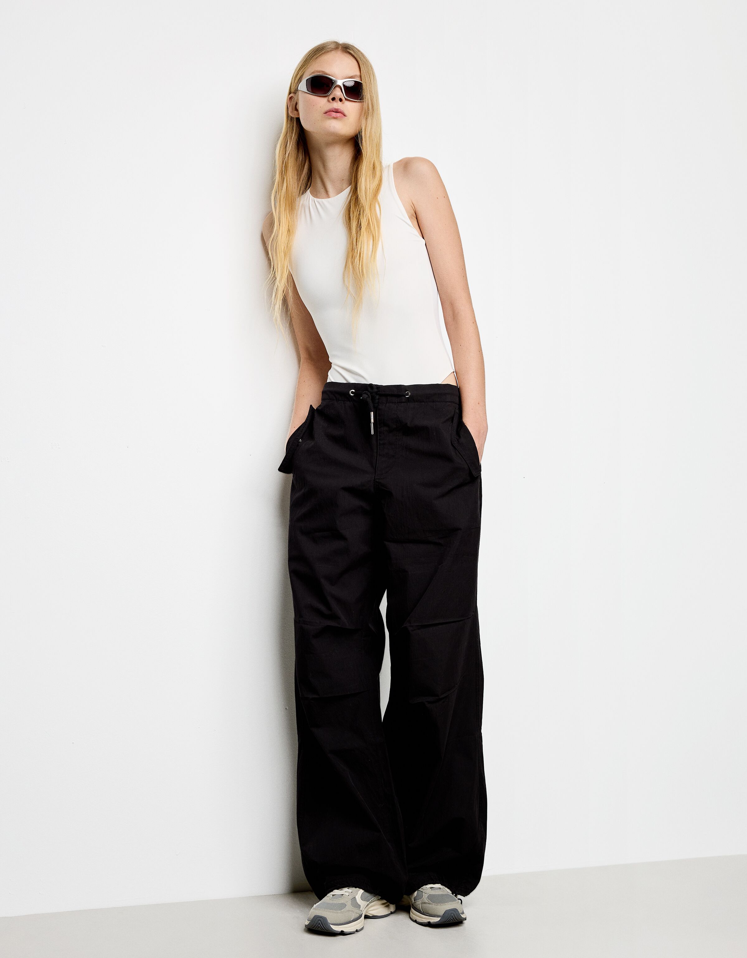 Pantalon plissé femme online bershka