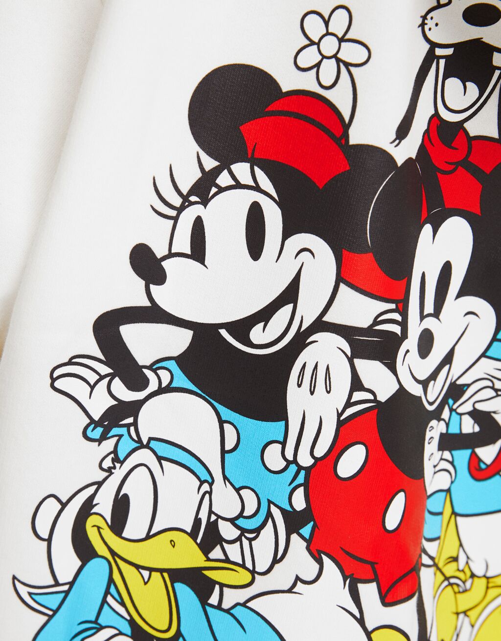 Mickey Mouse print plush trousers-Off white-5