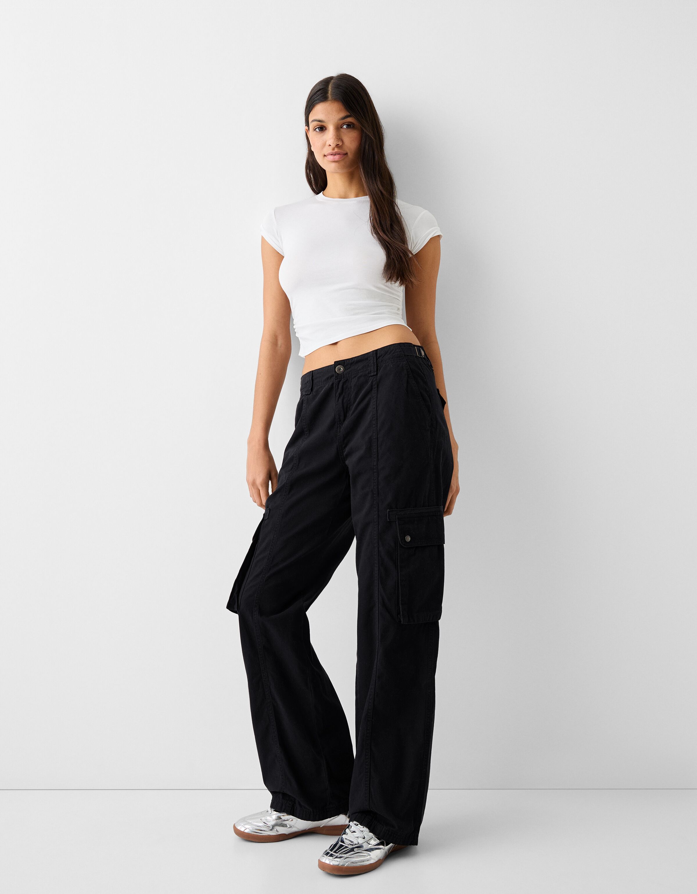 Pantalón cargo mujer bershka sale