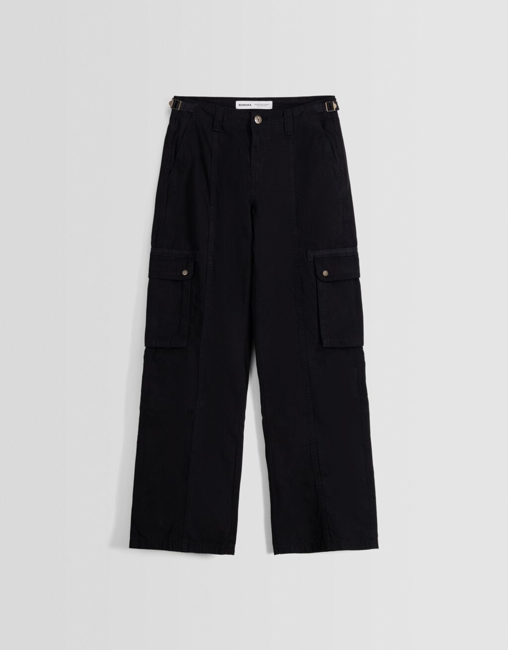 Adjustable straightfit cotton cargo pants BSK Teen Bershka