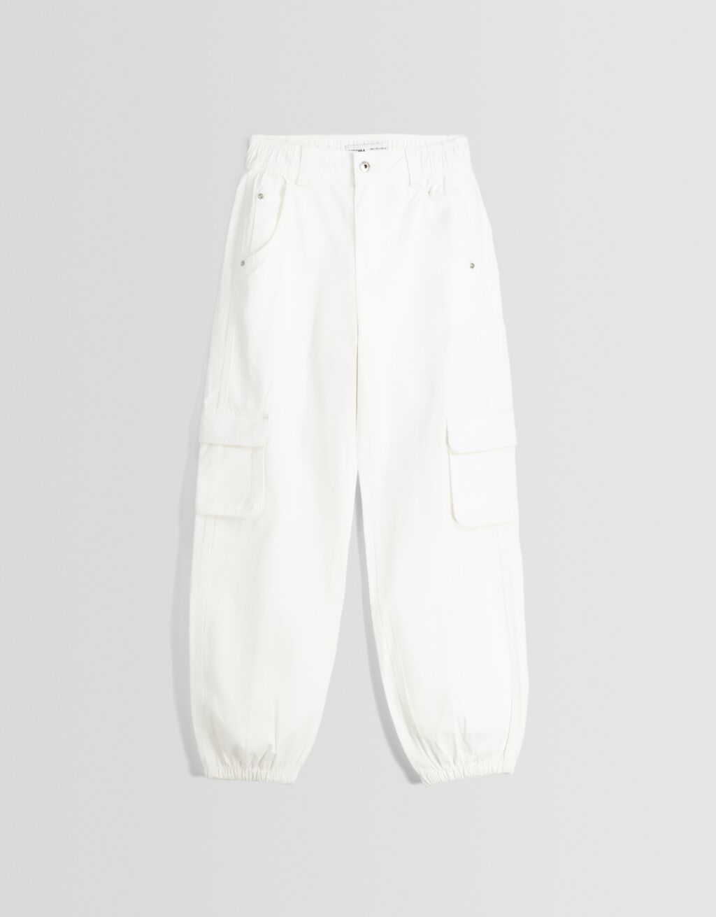 Calças jogger em algodão-Gelo-5