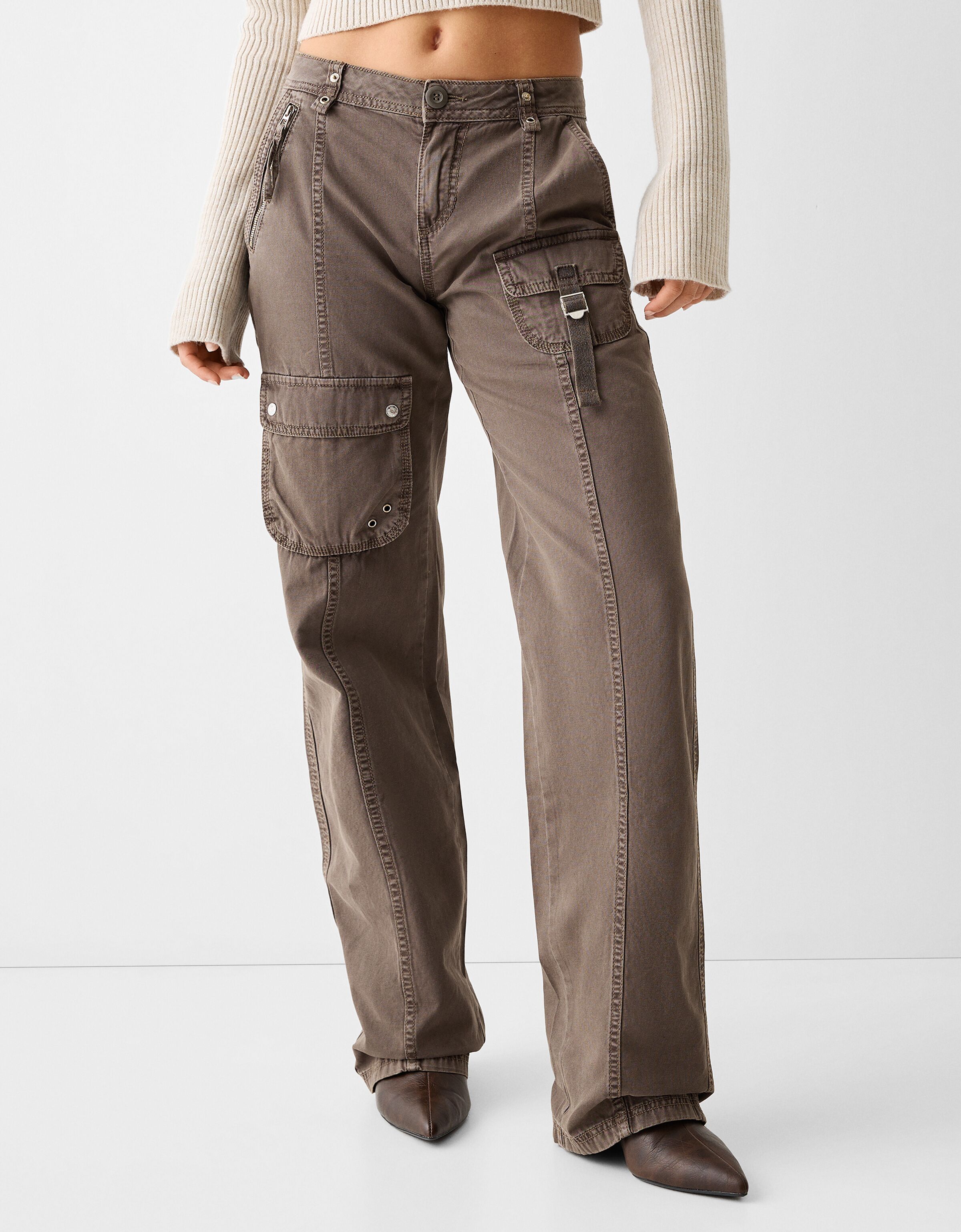 light brown cargo pants 100 cotton canvas paisley print – KROST