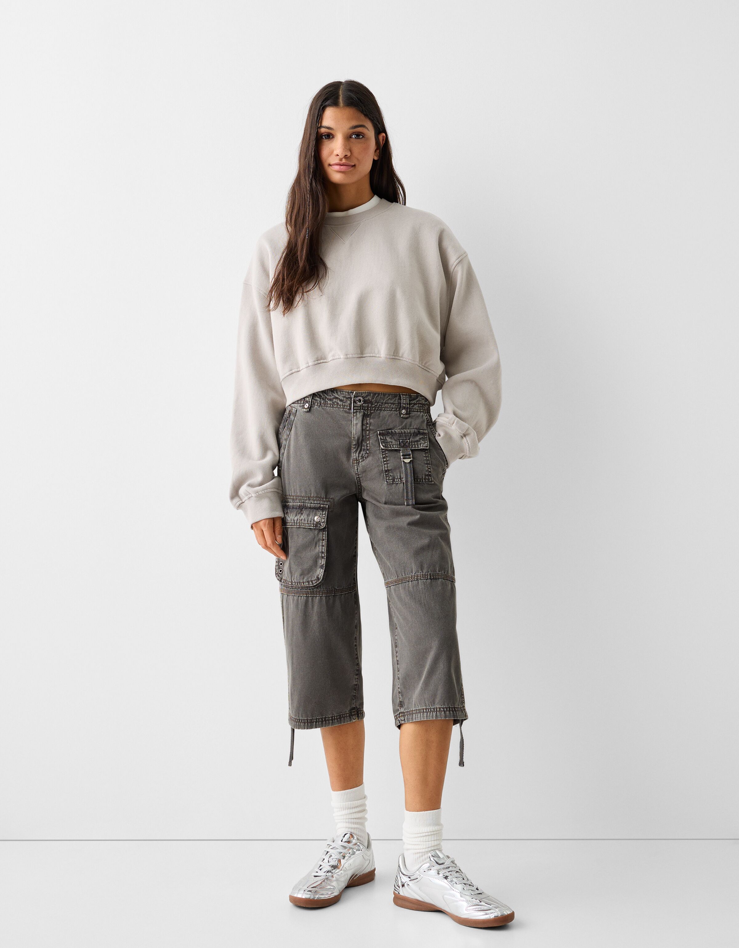 Westport Dressbarn Cargo Capri Pants Womens Size 8 Beige Mid Rise Cotton  Blend | eBay