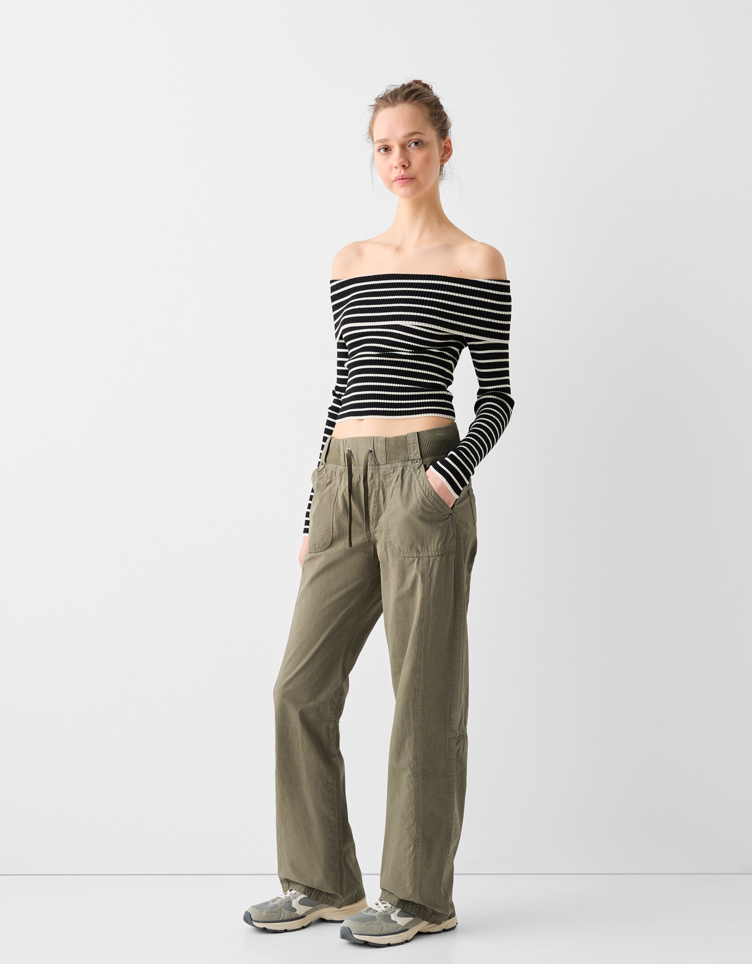 Plaid outlet pants bershka