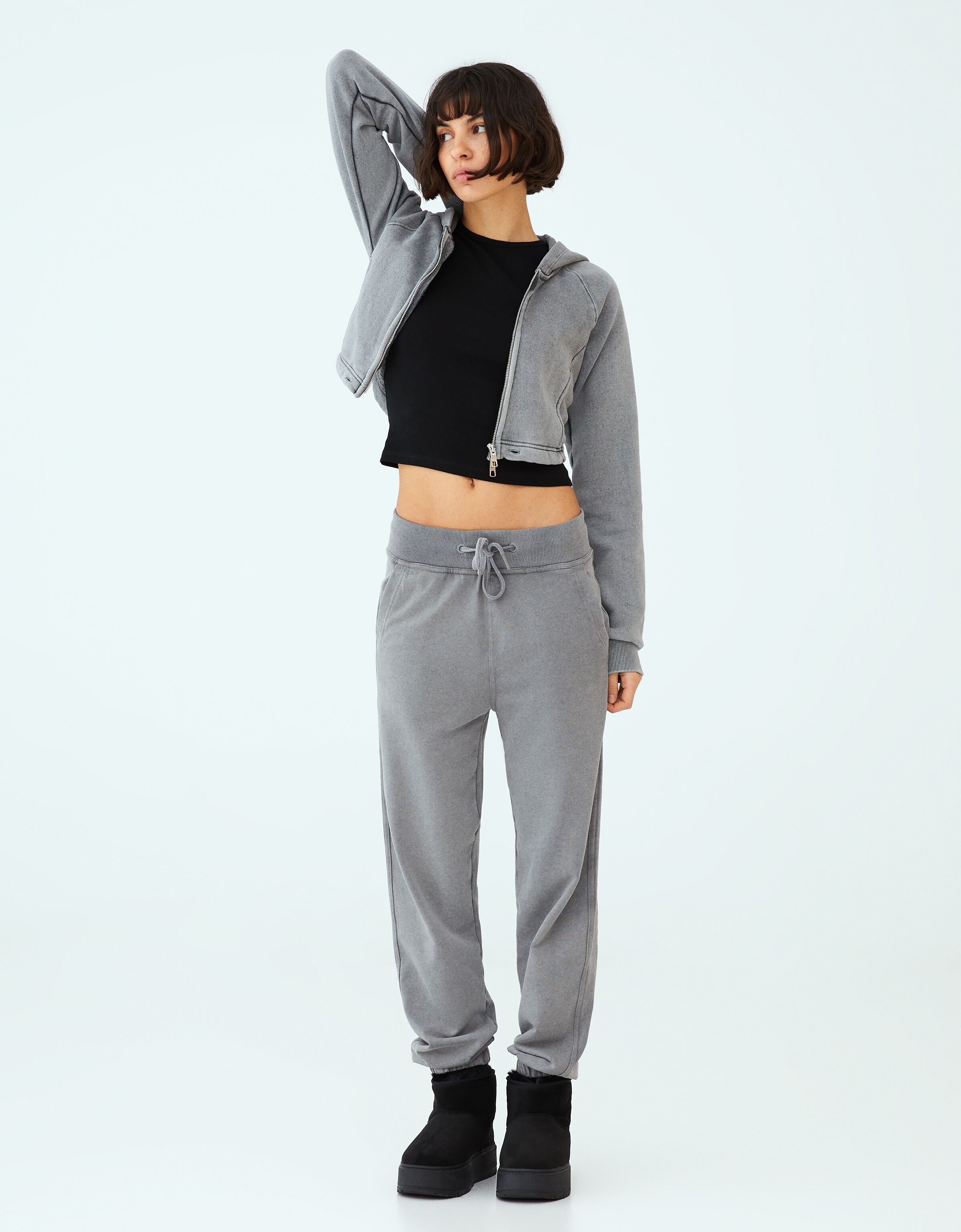 Bershka cargo pants in gray | ASOS