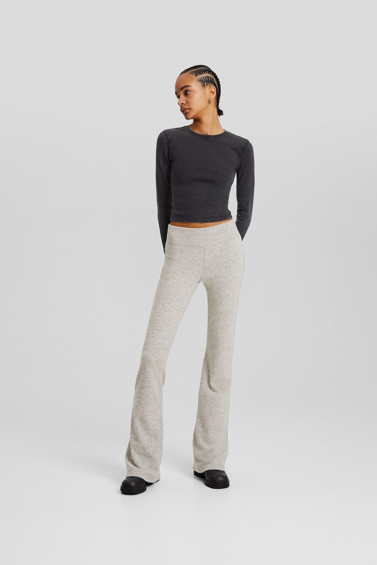 Flared knit pants