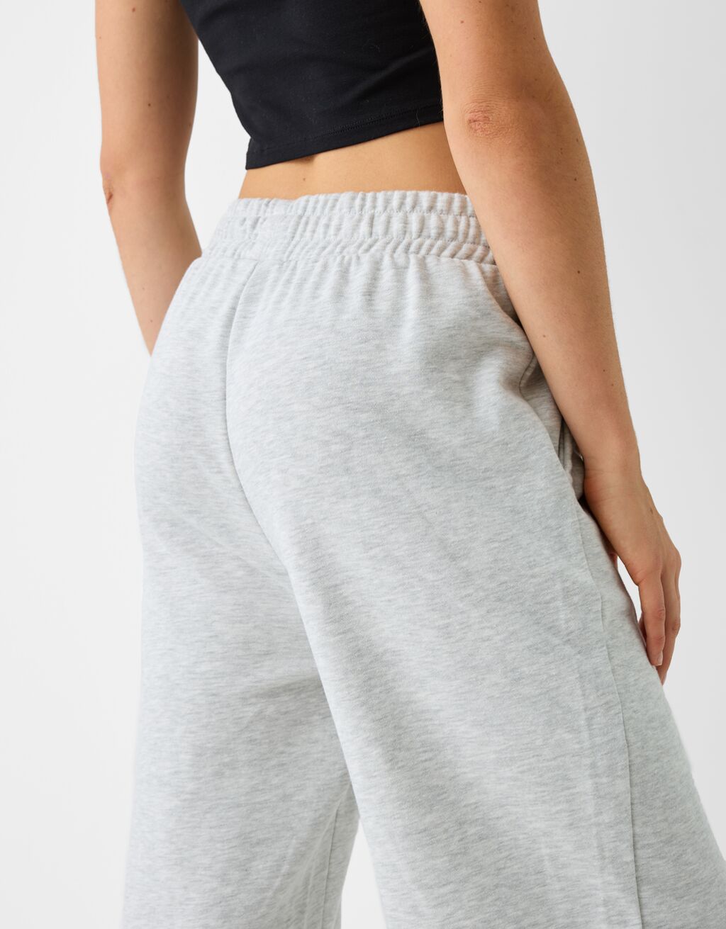 Wide-leg plush pants-Grey-3