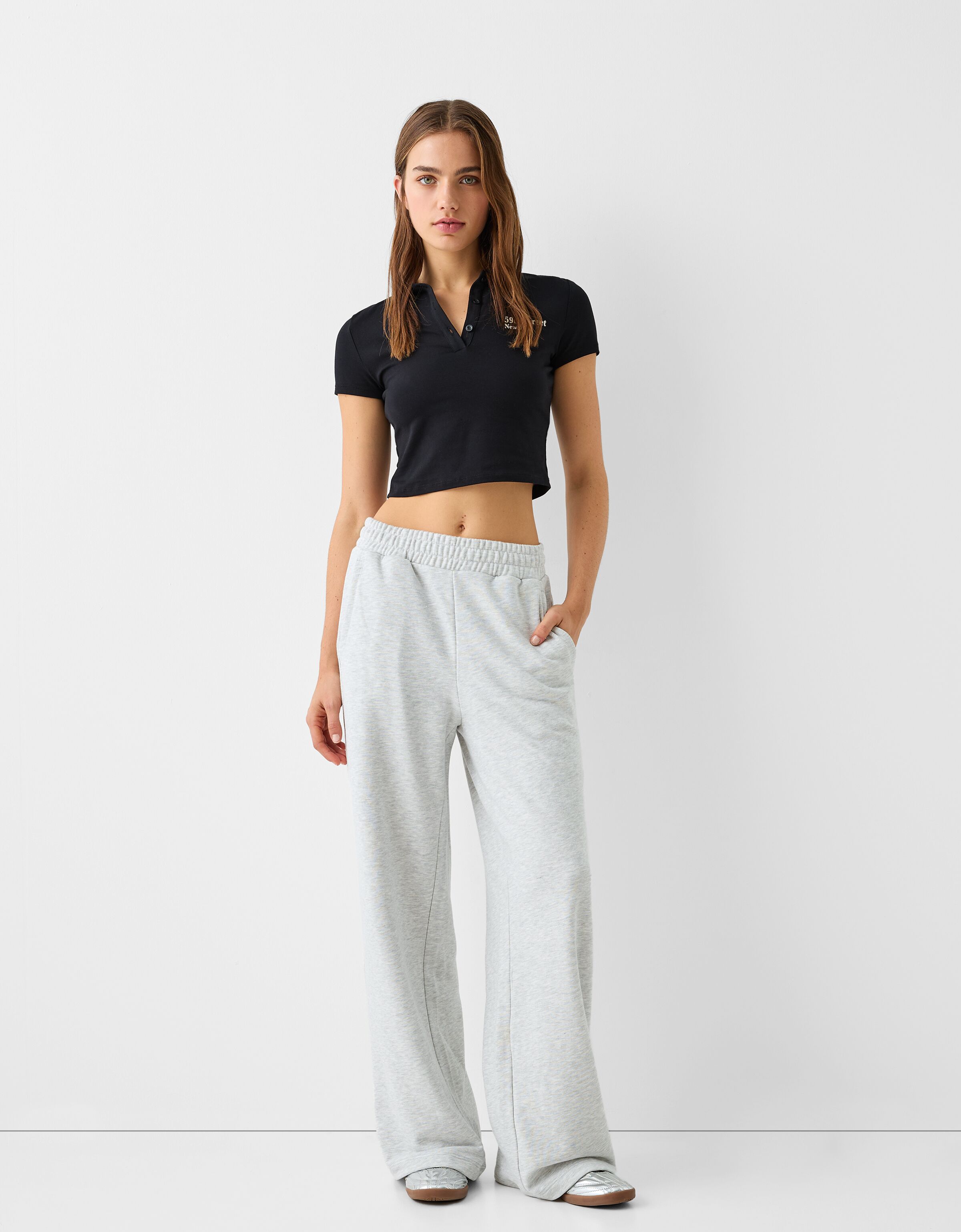 Pantalon a discount bretelle femme bershka