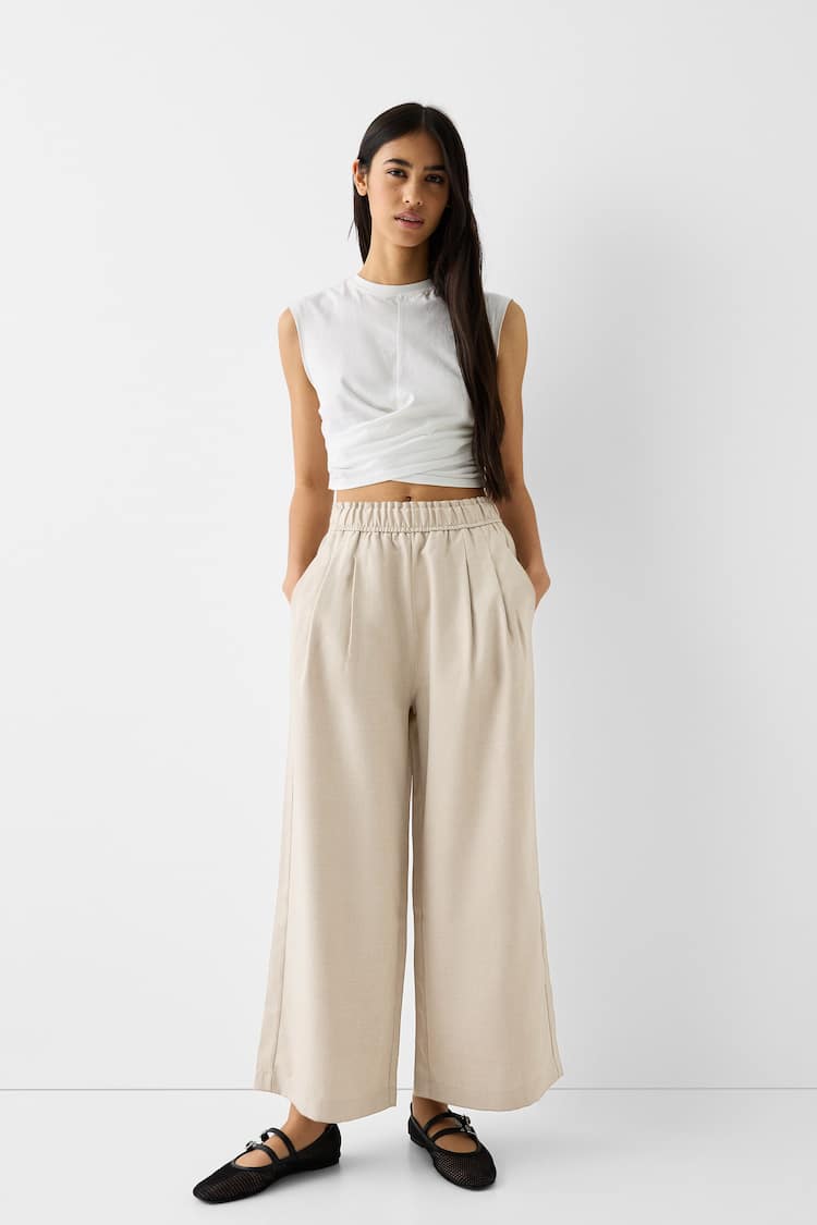 Jupe-culotte pantalon tailoring taille élastique