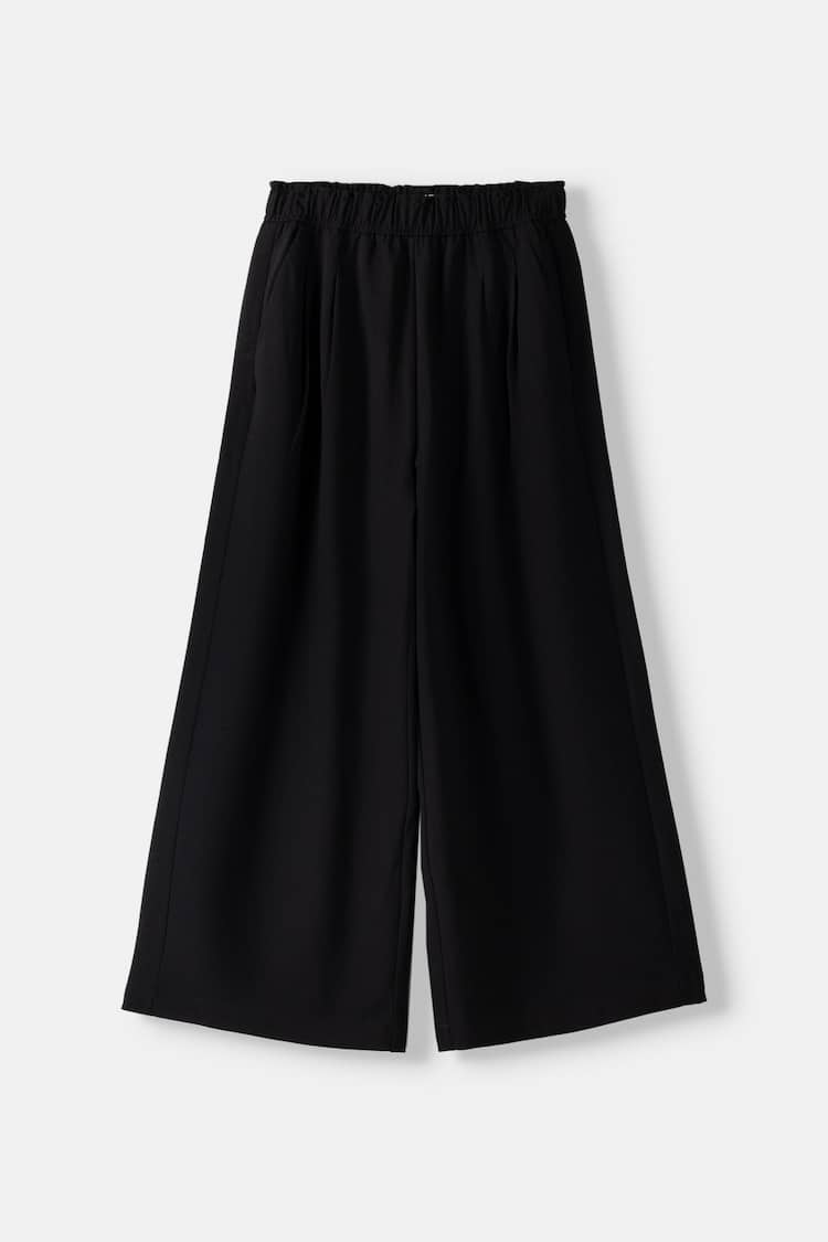 Tailored culottes with elastic waist