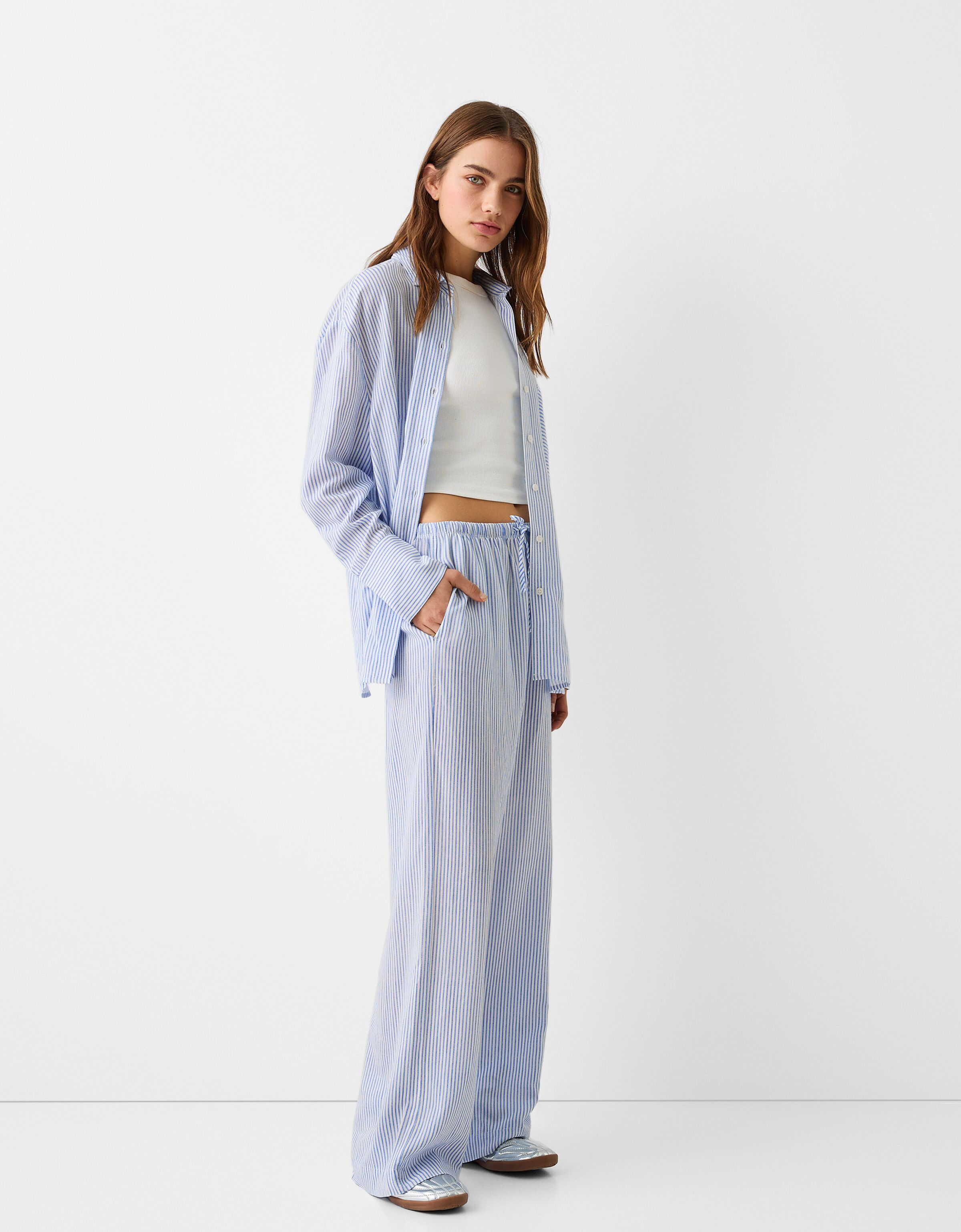 Bershka striped pants outlet