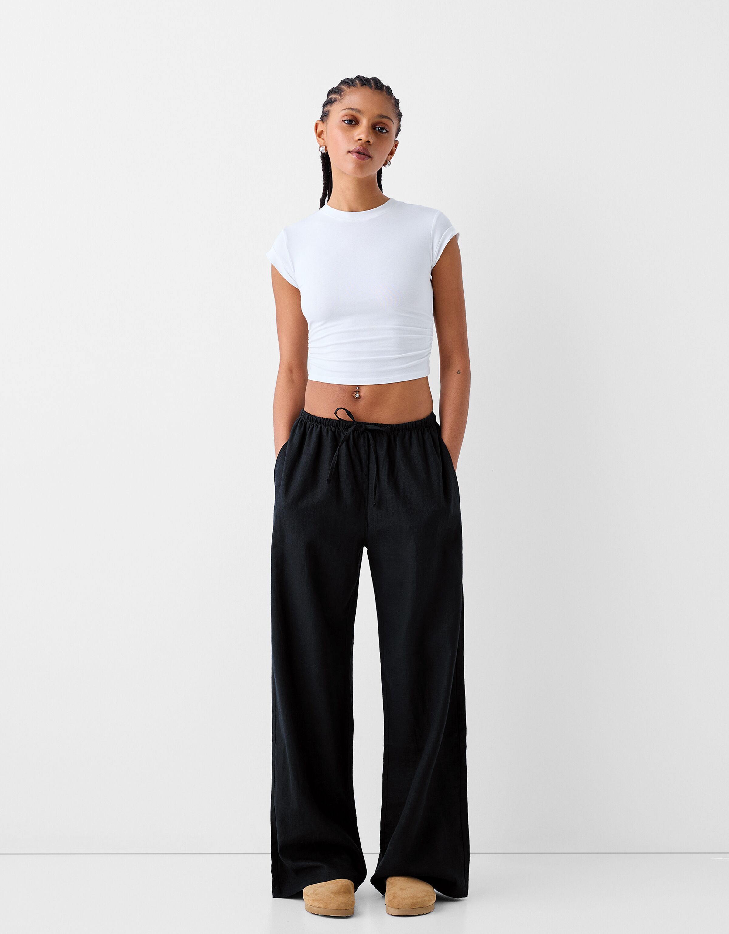 Pantaloni paper on sale bag bershka
