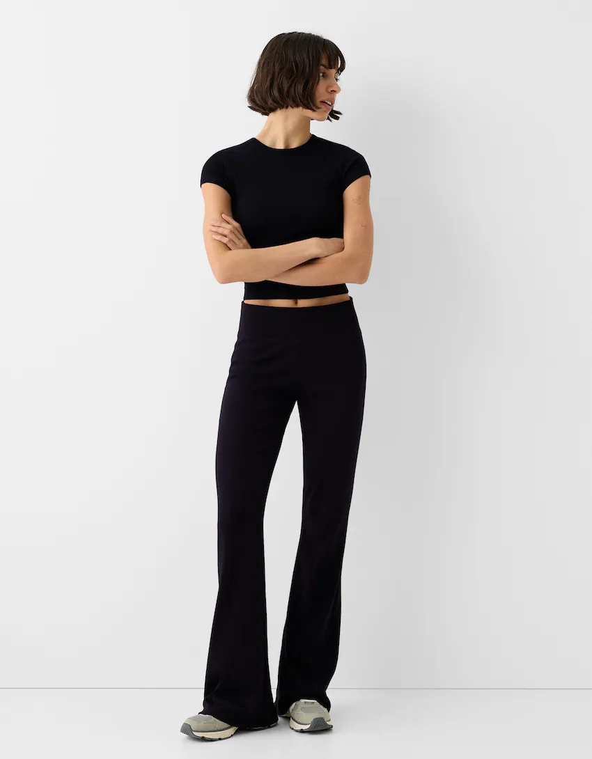 Cotton On Ponte flared trousers in black