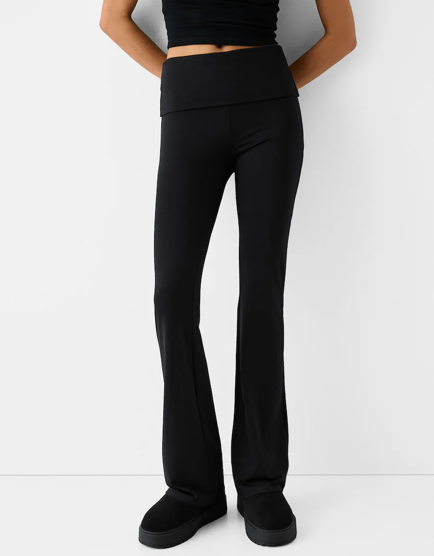T Party Fold Over Waist Yoga Pants : : Clothing, Shoes &  Accessories
