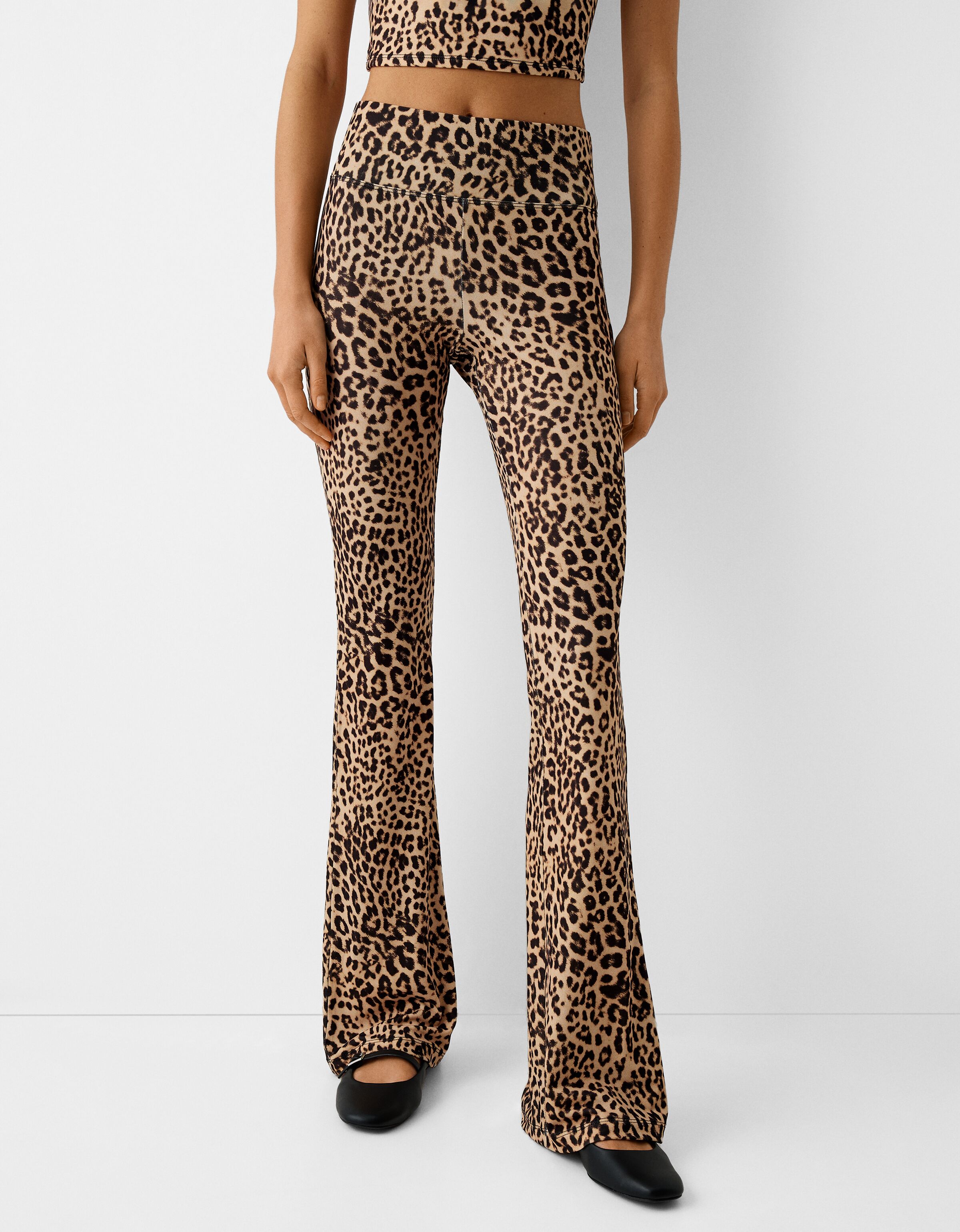 Glitter flared cheap pants bershka