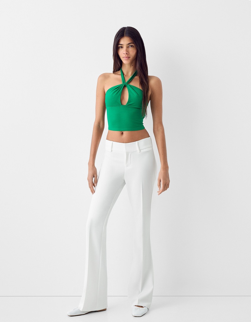 Pantalon flare tailoring-Écru-0