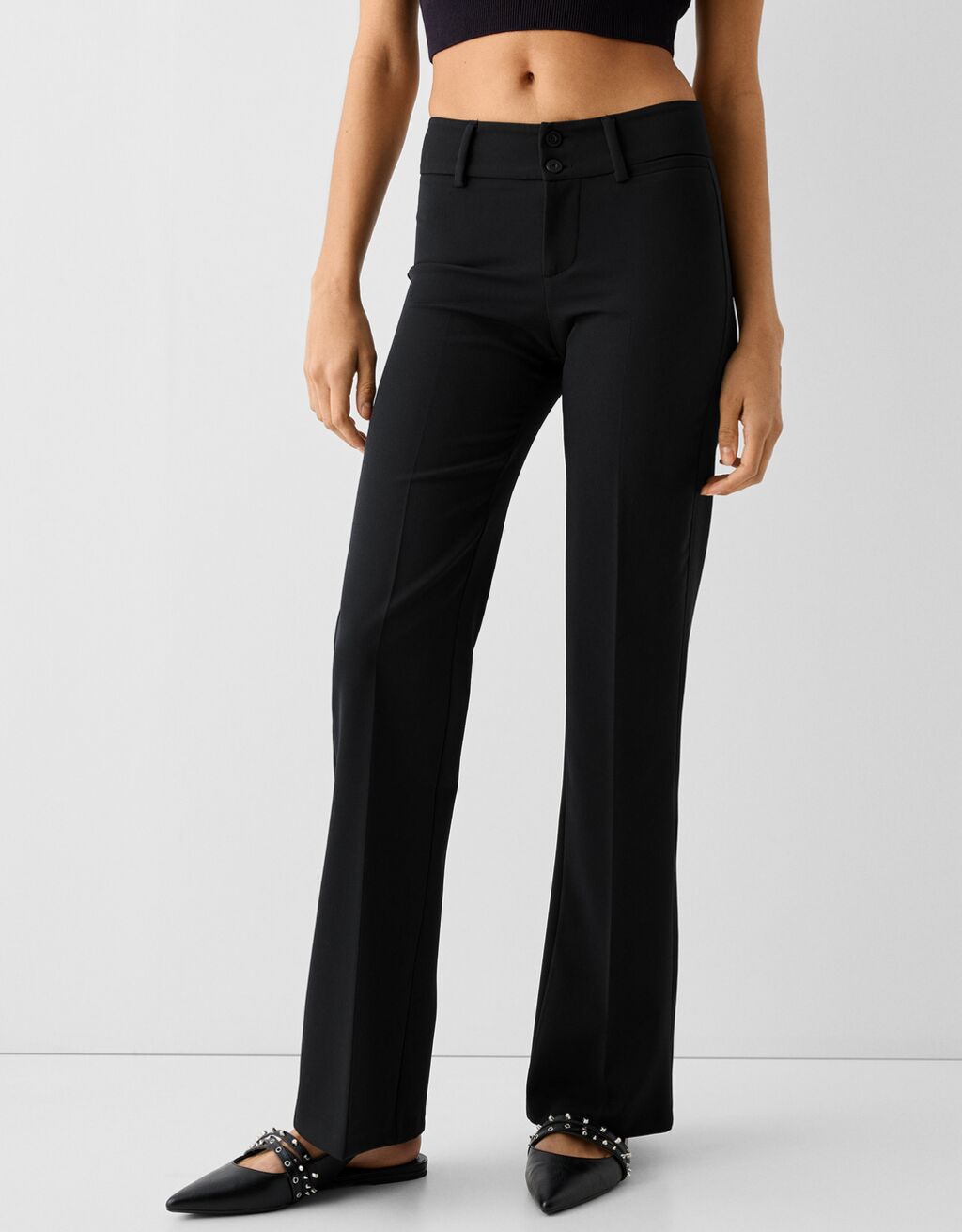 Tailored flared pants-Black-5