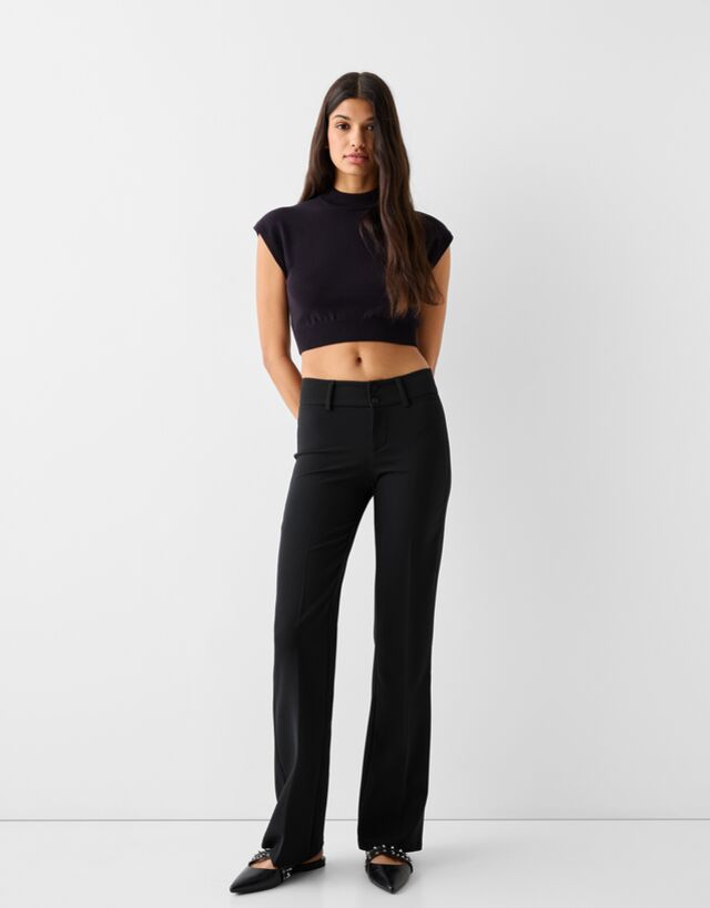 Tailored flared trousers - Trousers - Women | Bershka