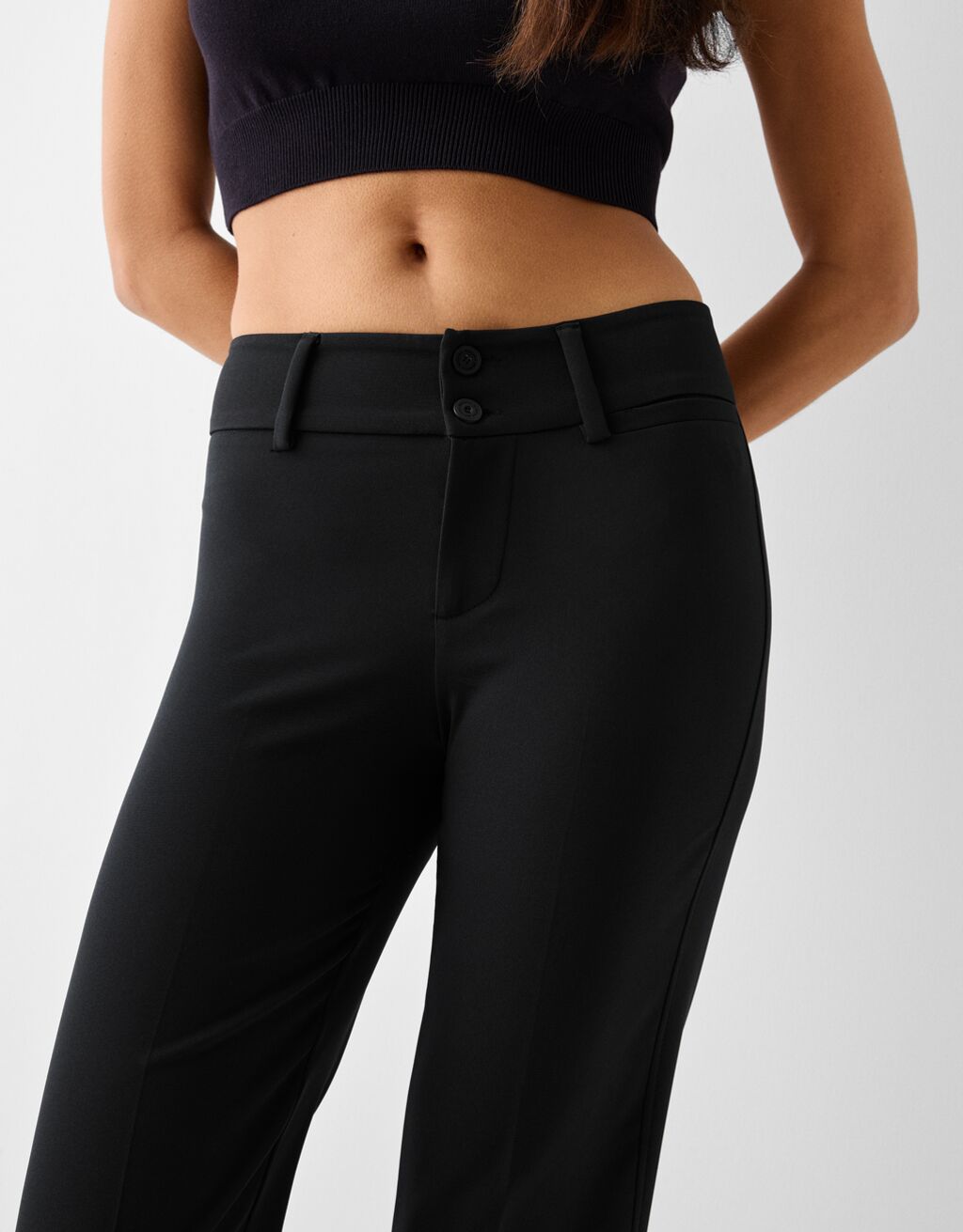Tailored flared pants-Black-2