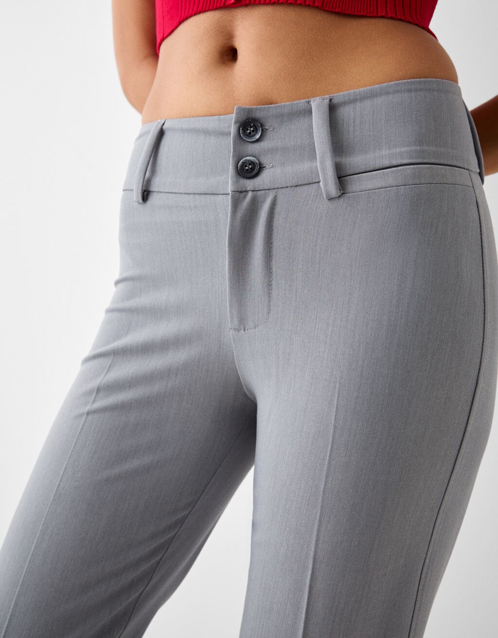 Tailored flared pants-Grey-3
