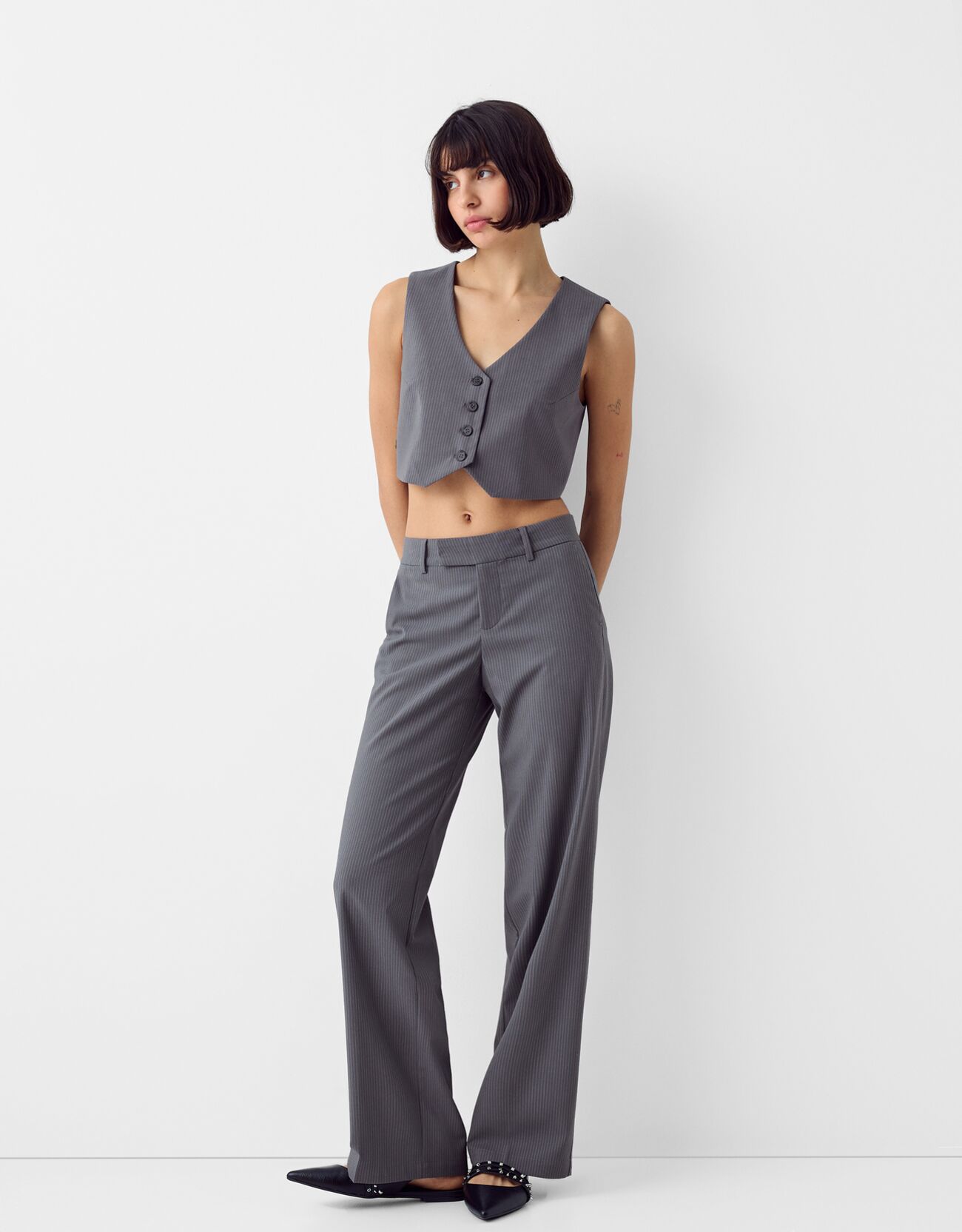 Low-rise straight-leg tailored-fit pants - Blazers & suits - Women 