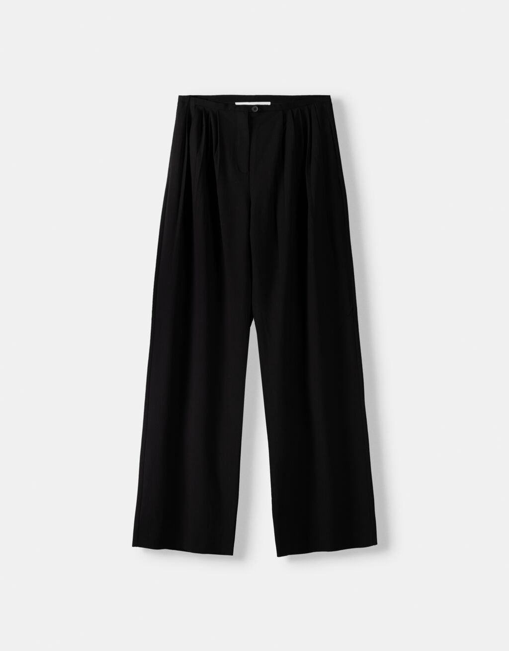 Pilili özel dikim wide leg pantolon-Siyah-5