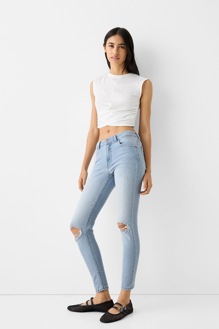 Skinny-Jeans mit tiefem Bund