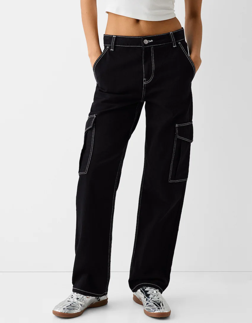 Straight-fit cargo jeans - Pants - BSK Teen