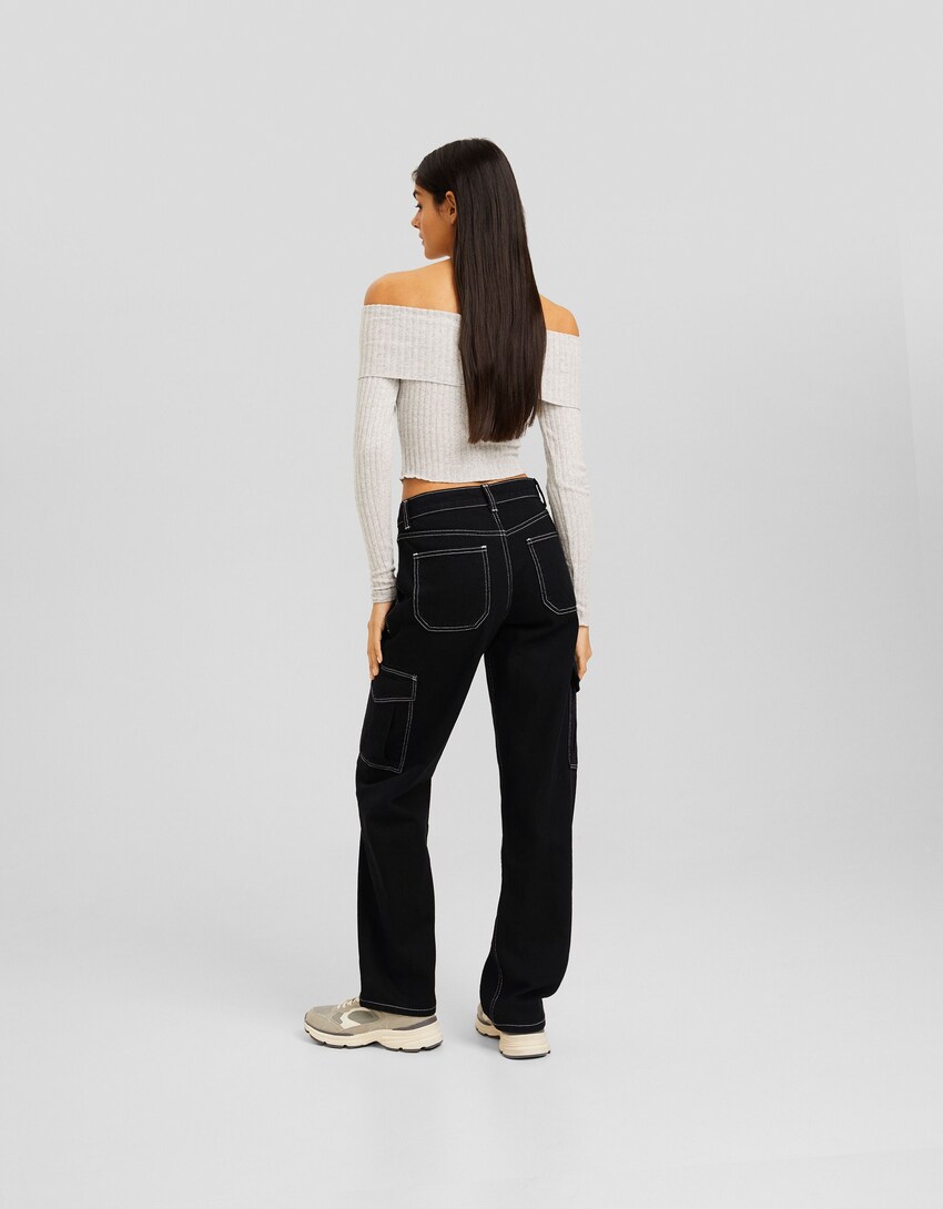 Straight cargo jeans - BSK Teen | Bershka