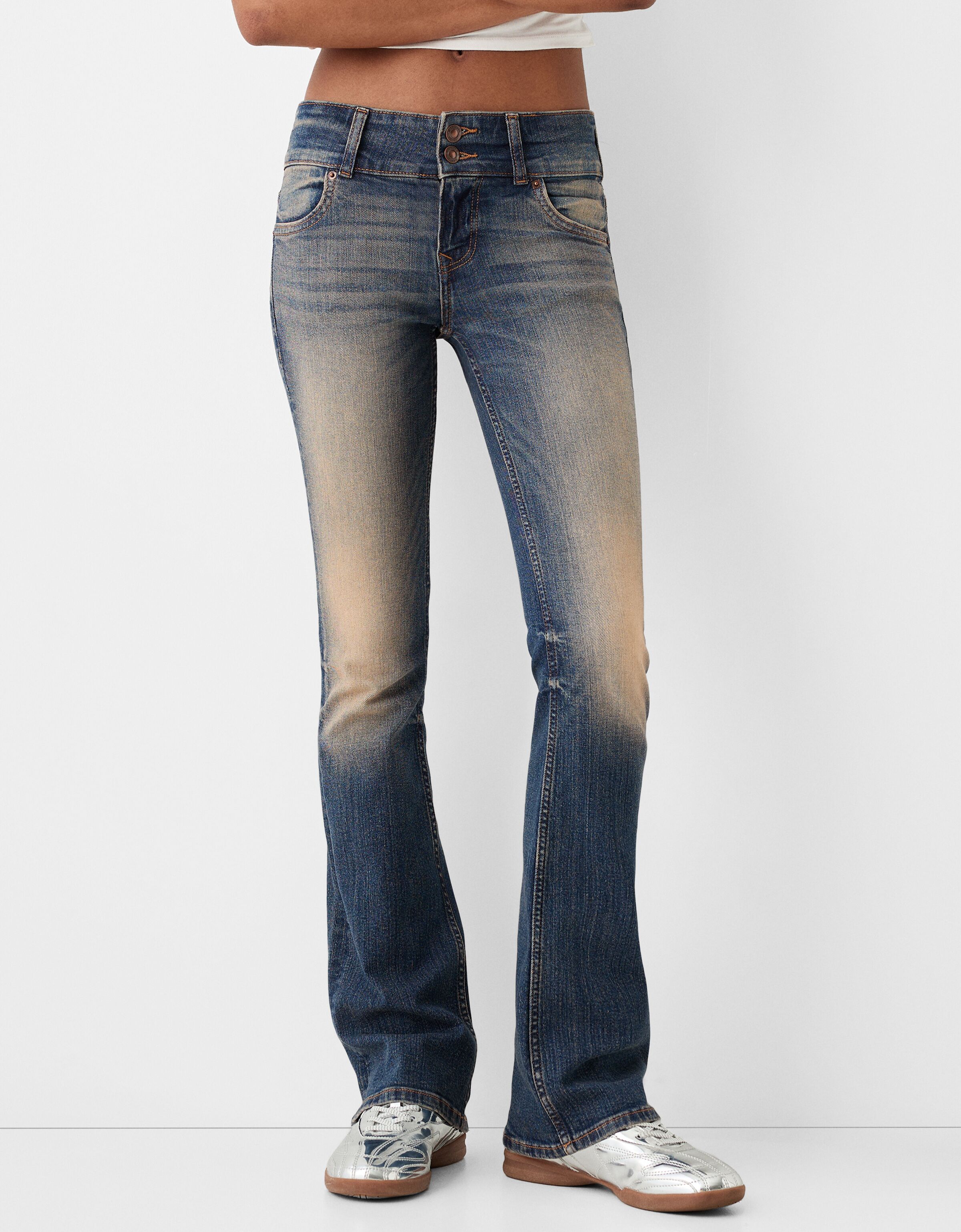 Low waist boot cut jeans Jeans BSK Teen Bershka