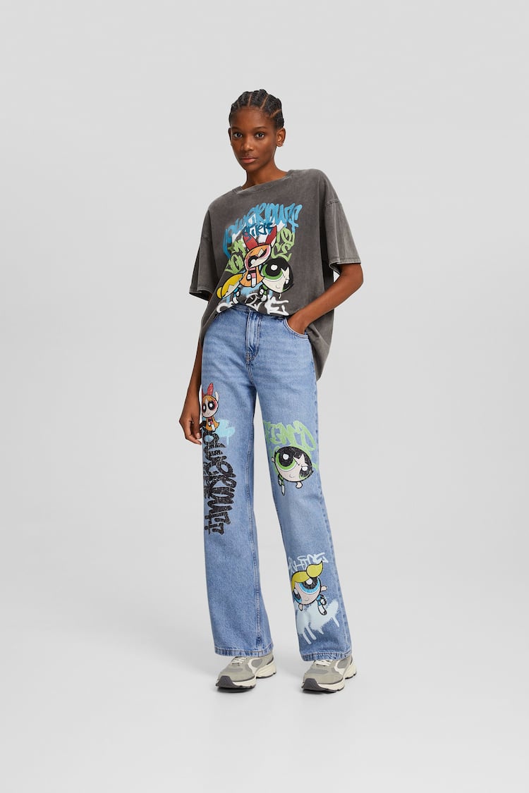 The Powerpuff Girls wide-leg 90's  jeans